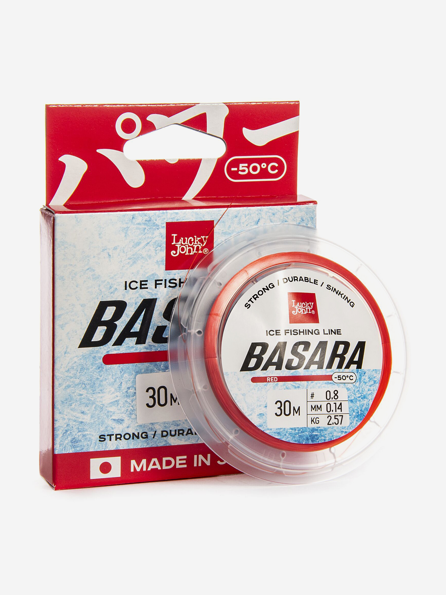 Изображение товара Леска для зимней рыбалки монофильная Lucky John BASARA Red 30 м 0,14 мм