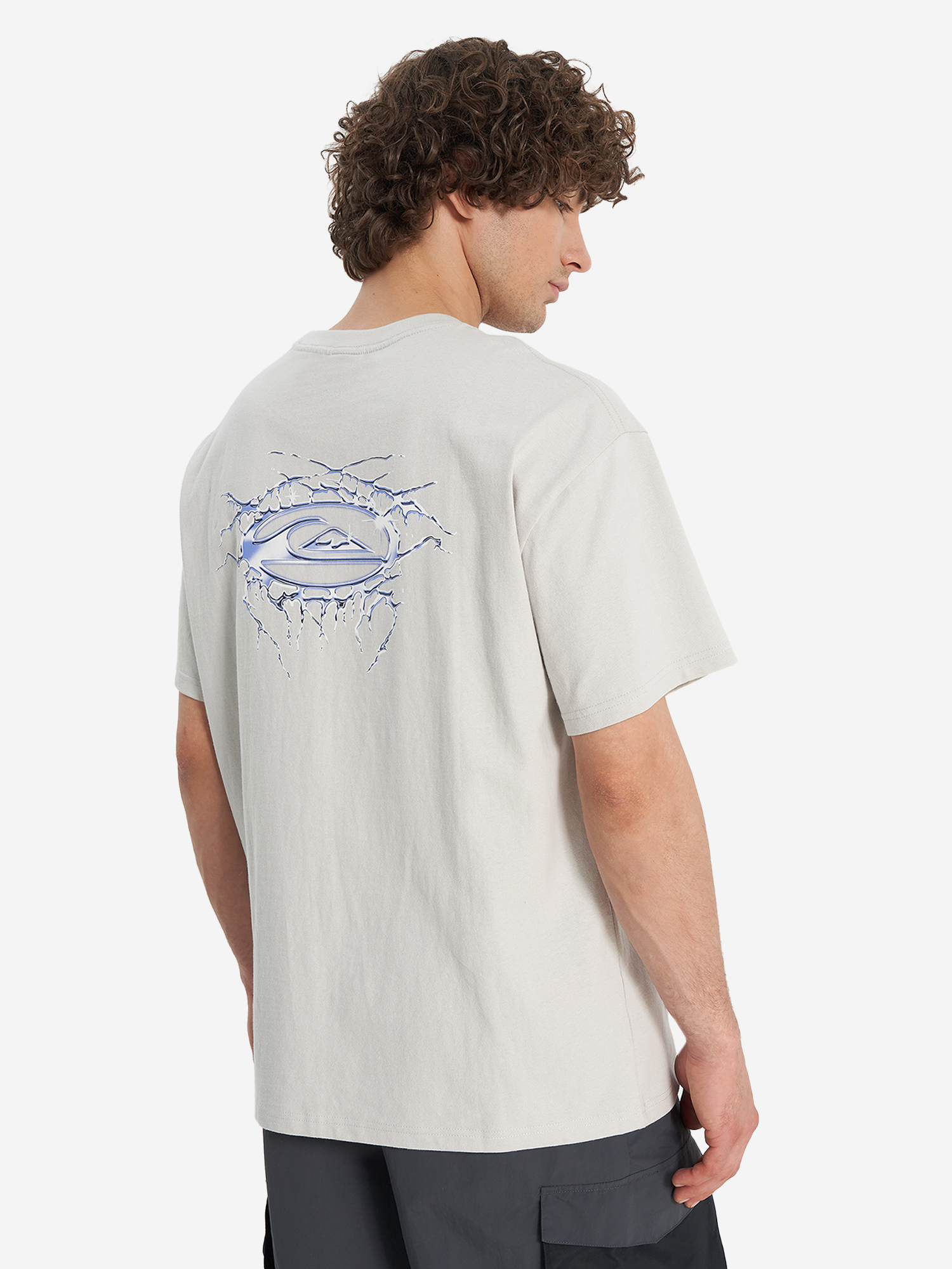 фото Футболка мужская оверсайз quiksilver mercury chrome lightning, белый