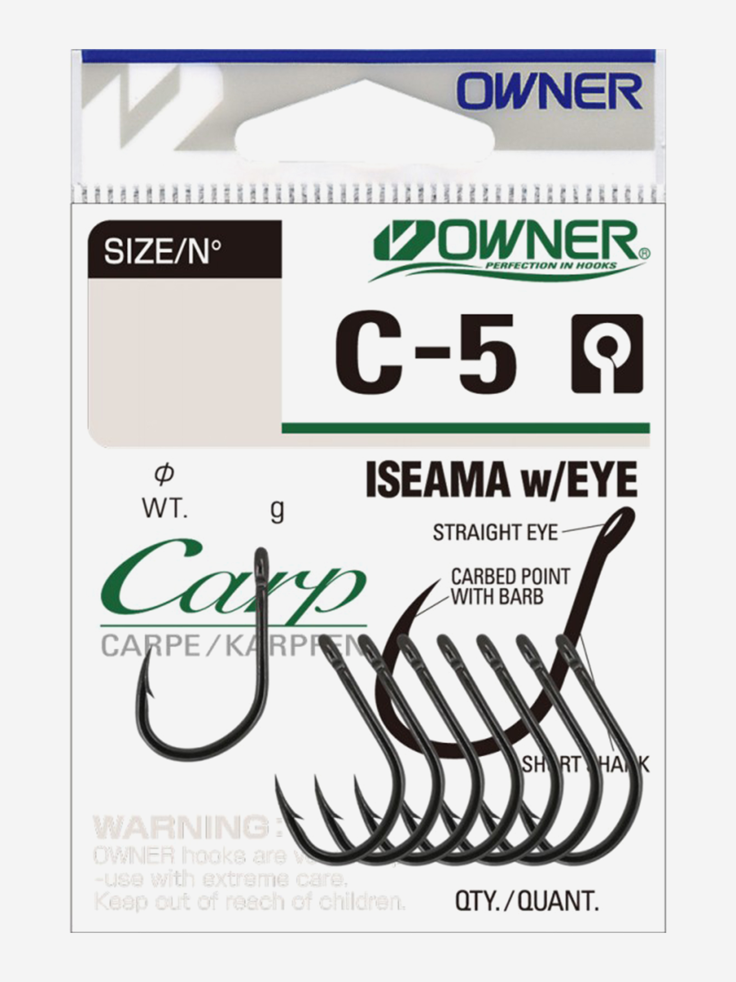 Изображение товара Крючок OWNER Carp Iseama w/eye BC №4 10шт