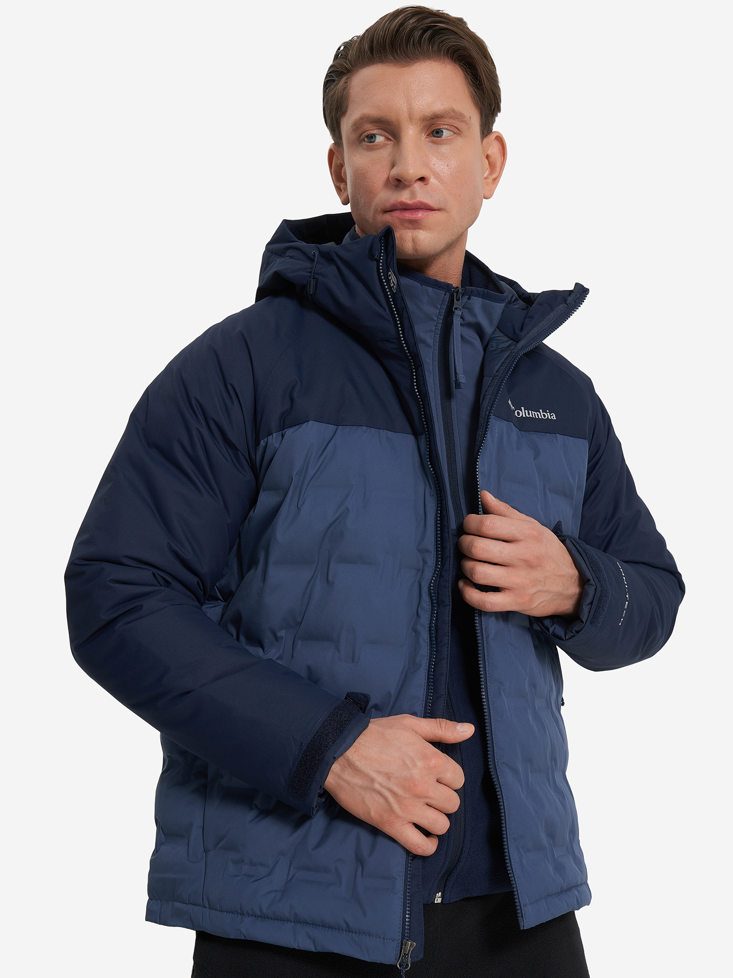 

Пуховик мужской Columbia Grand Trek III Down Hooded Jacket, Синий