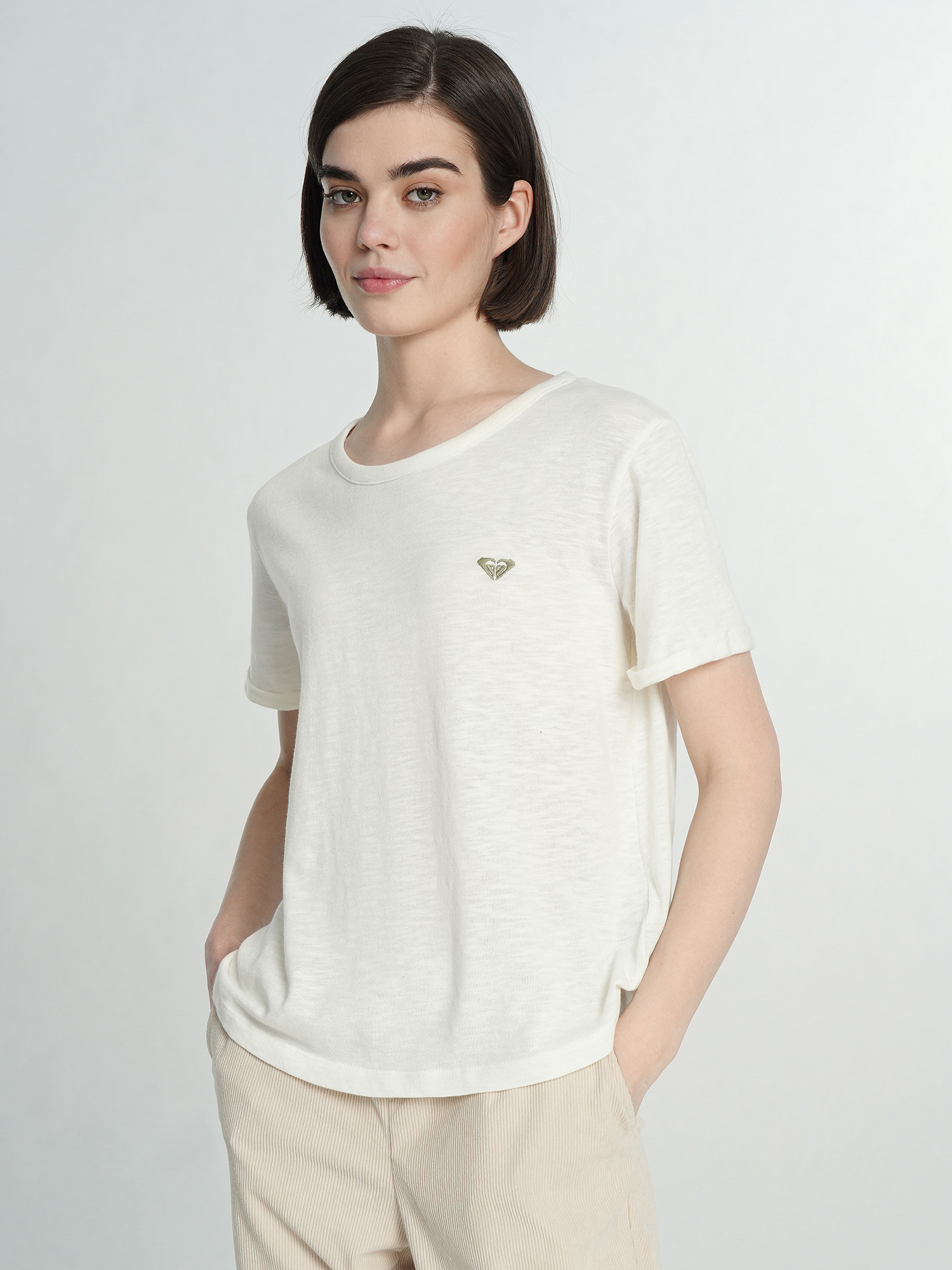 Изображение товара Roxy Oceanwave Regular футболка женская белая логотип короткий рукав