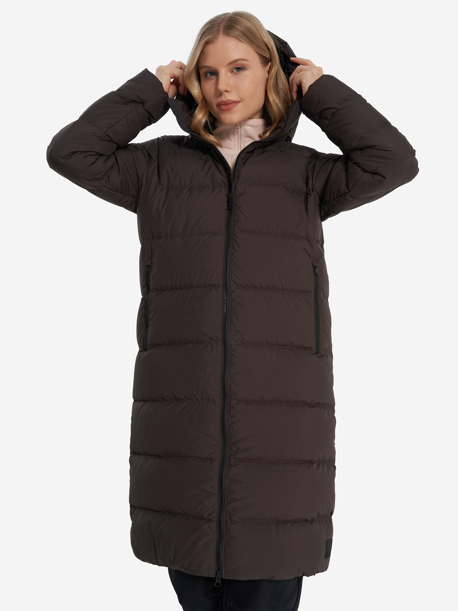 Пальто пуховое женское Jack Wolfskin Frozen Palace, коричневый, арт. 1204133j01-d0108