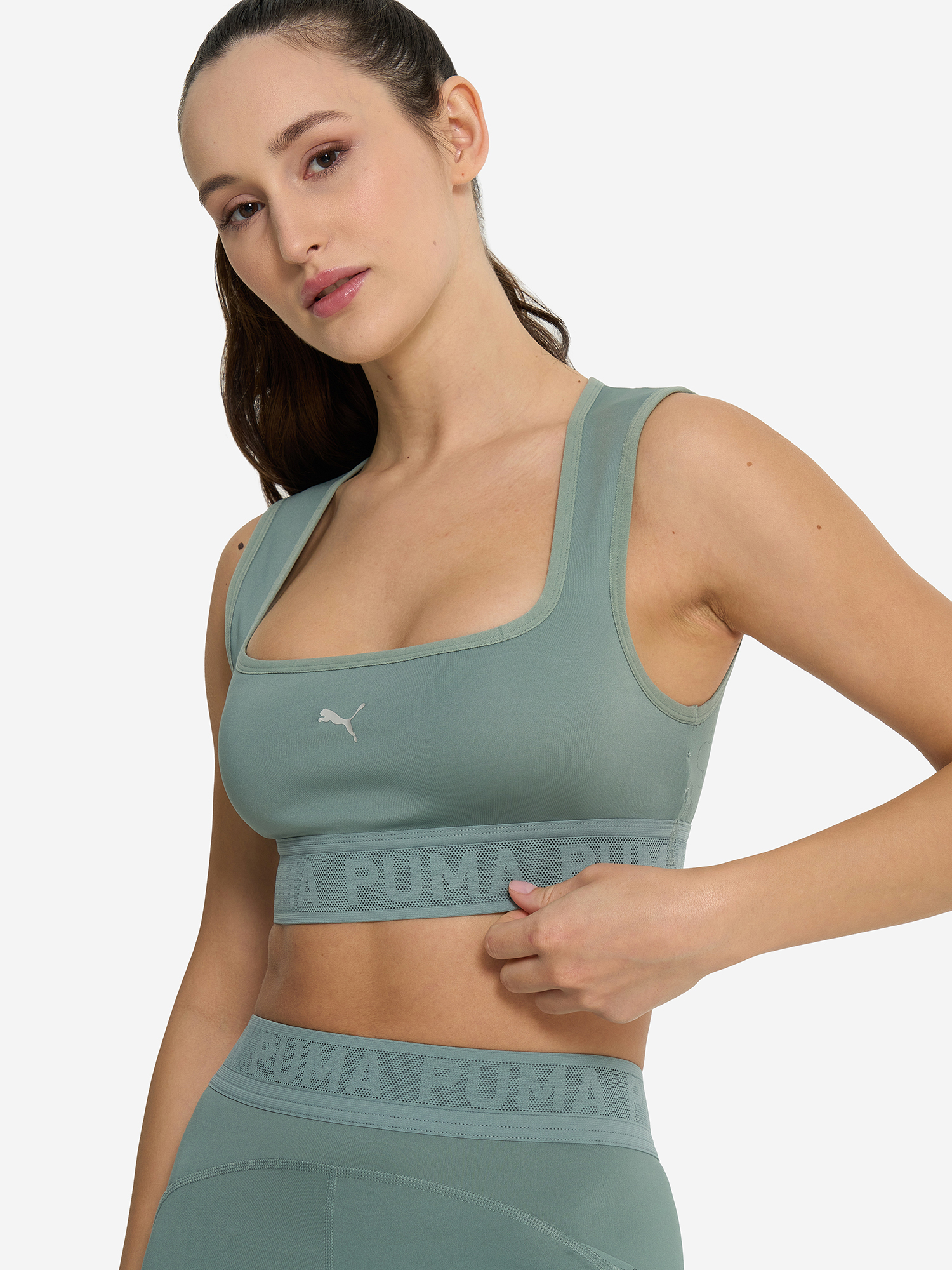 Топ бра спортивный PUMA Move Lace Bra, Зеленый