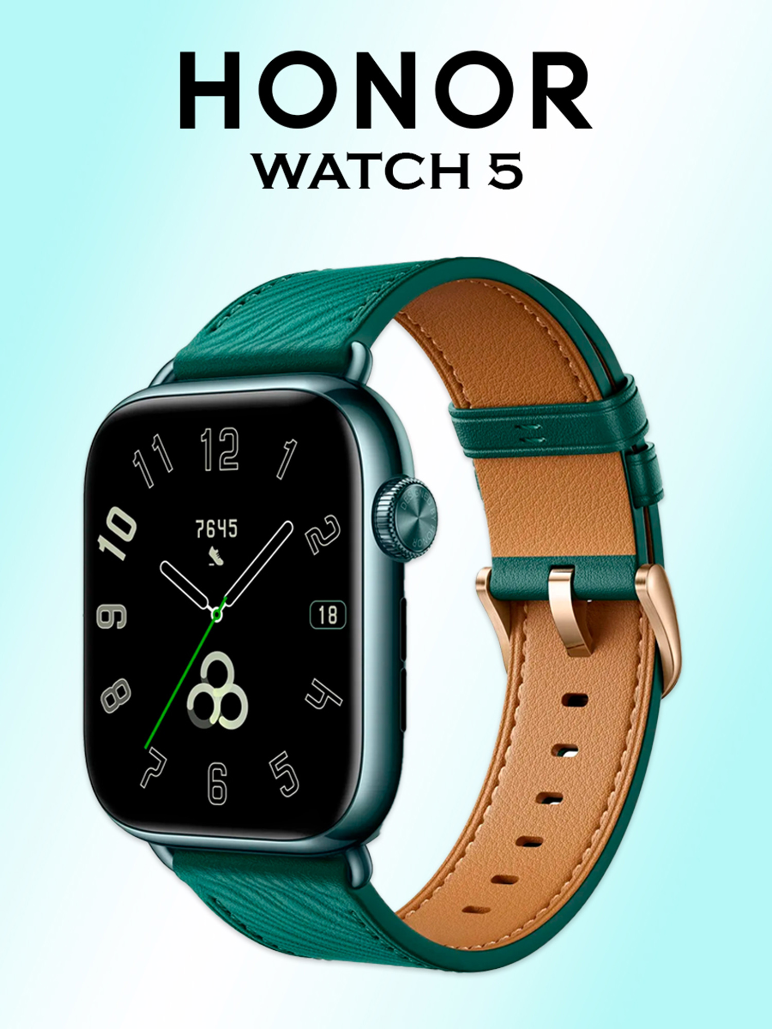

Умные часы HONOR Watch 5, STL-B19, зеленые, Зеленый