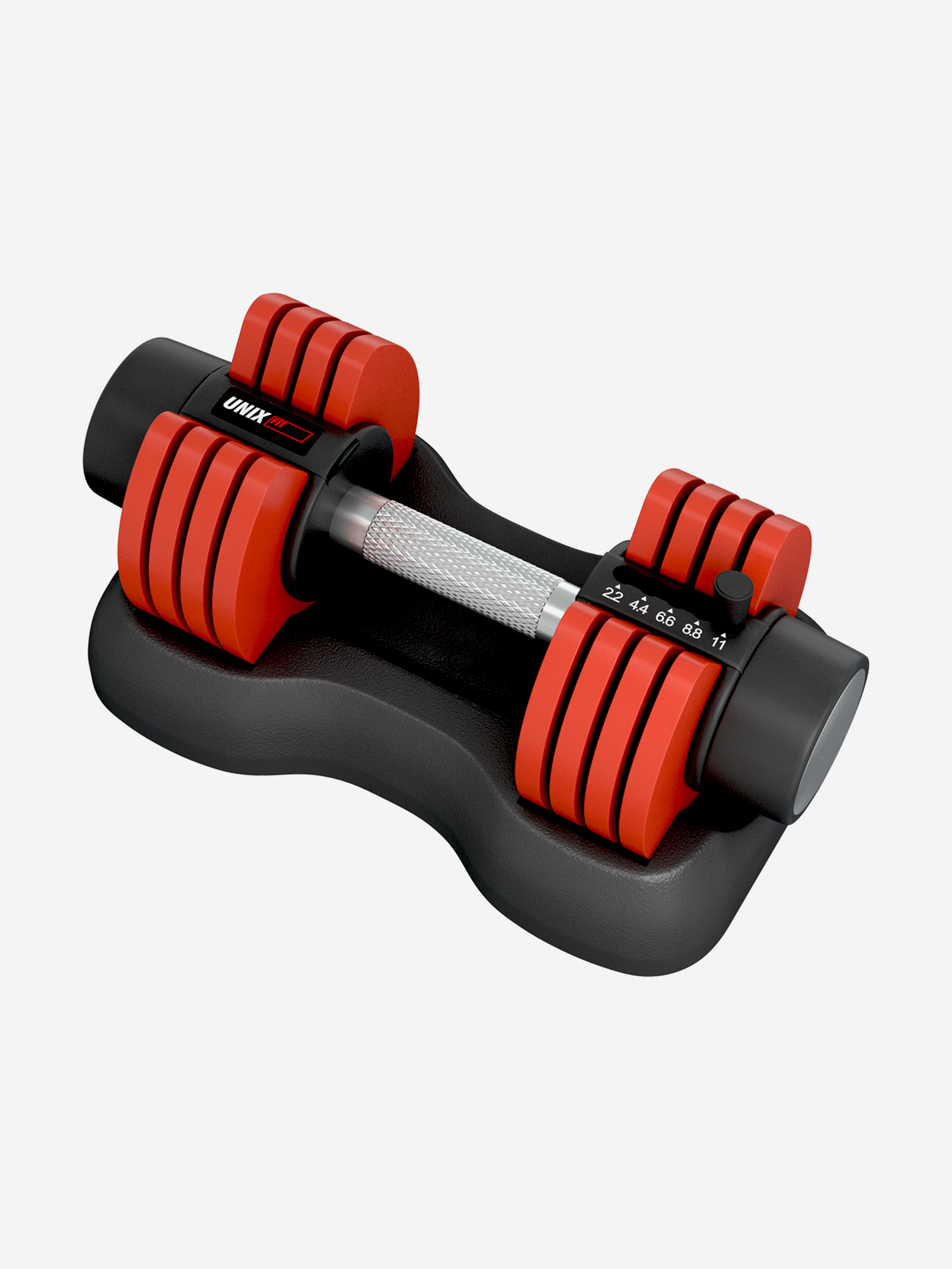 

Гантель со ступенчатой регулировкой UNIX Fit 11 кг красная, Красный