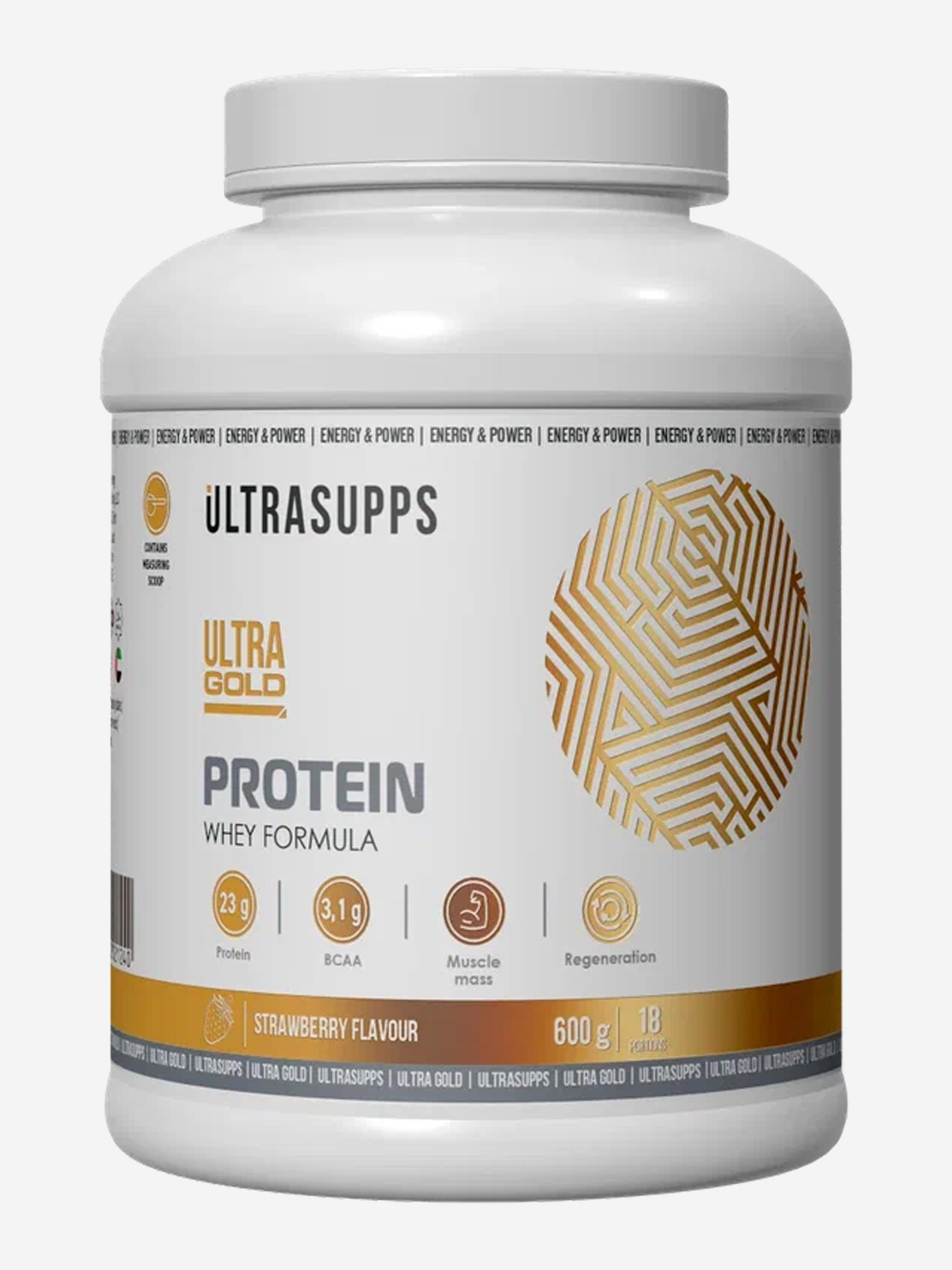 

Протеин Ultrasupps Ultra Gold "Клубника", 600 г, Белый