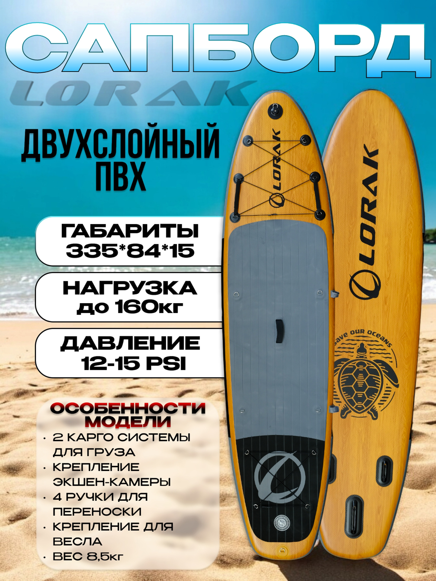 

Сапборд Lorak 910, Серый