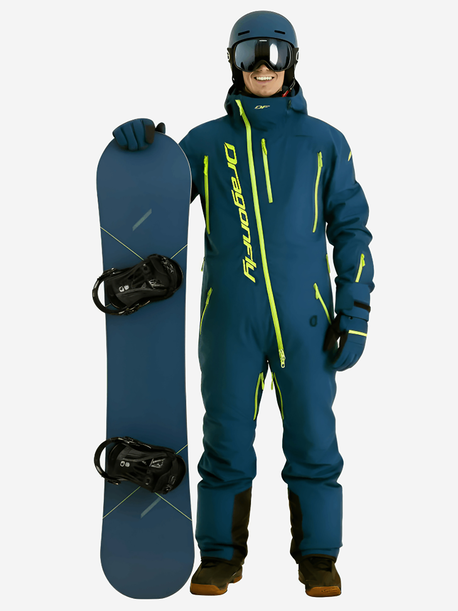 Изображение товара Комбинезон Dragonfly утепленный сноубордический и горнолыжный, Синий/светло-зеленый