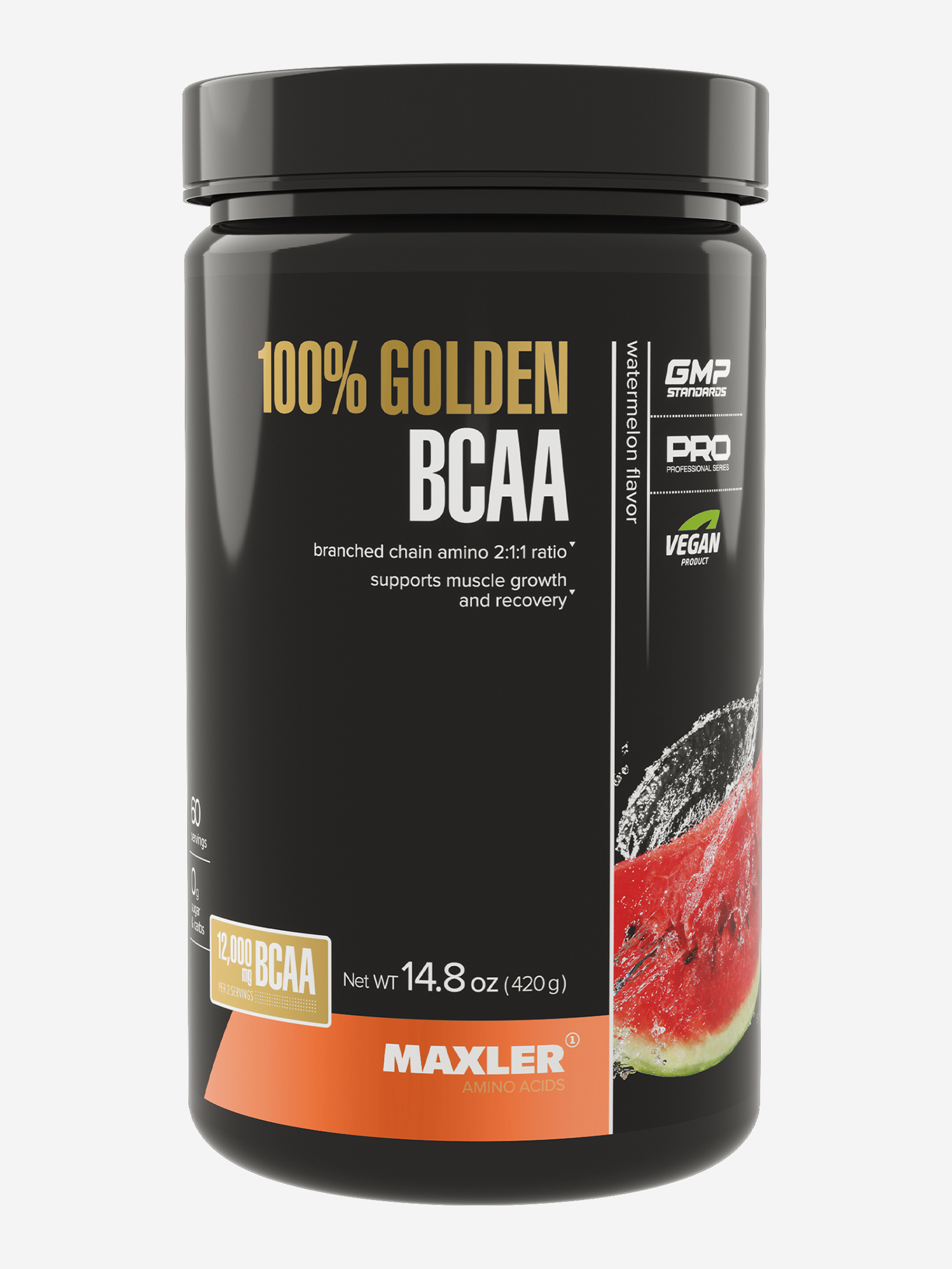 Изображение товара Аминокислоты БЦАА (2:1:1) Maxler для роста мышц, порошок, 420 г - Арбуз, Черный