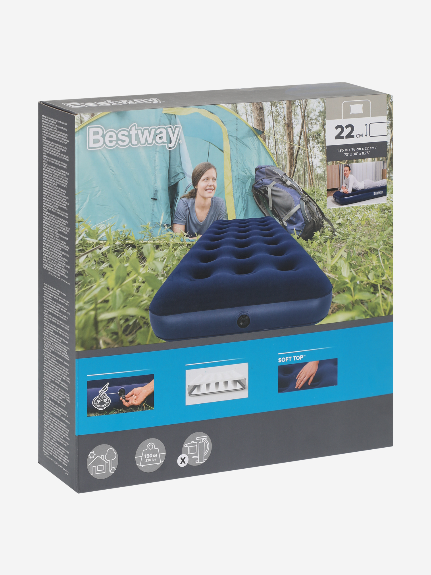 Матрас надувной Bestway 185 x 76 x 22 см, Синий