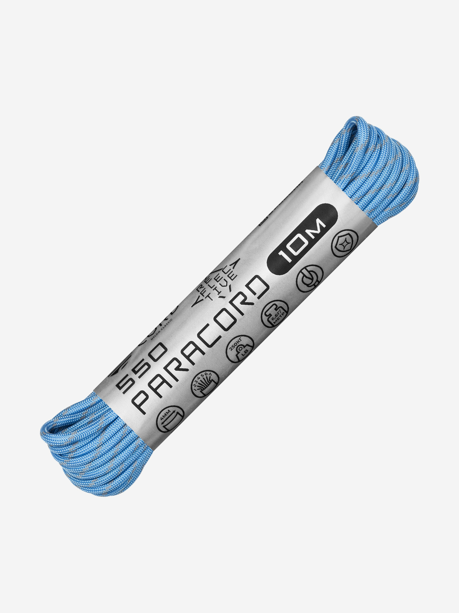 

Паракорд 550 CORD nylon 10м RUS световозвращающий (carolina blue), Голубой