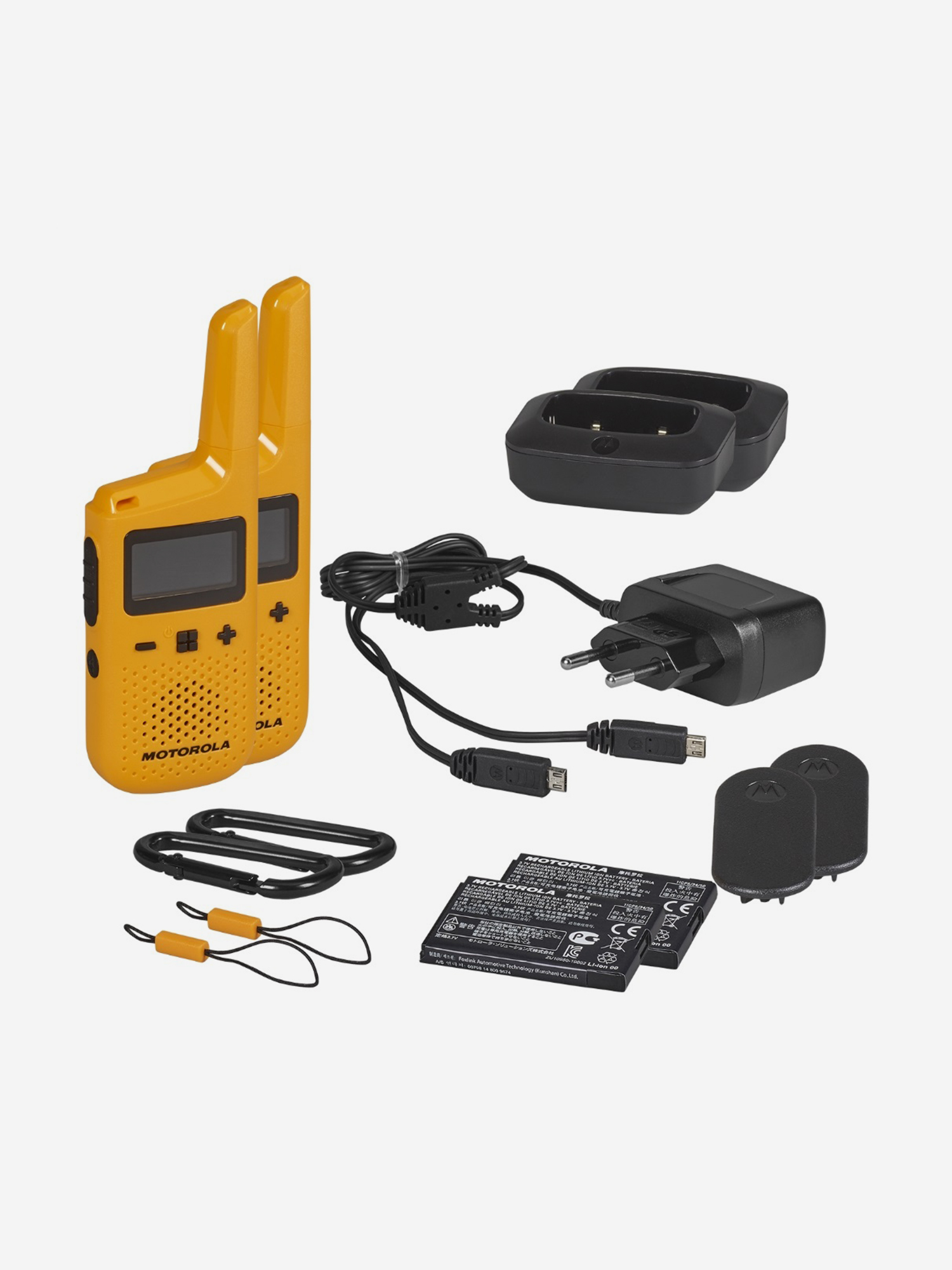 Комплект из двух радиостанций Motorola TALKABOUT T72, Желтый комплект из двух радиостанций decross dc93 dark green twin eu с зу