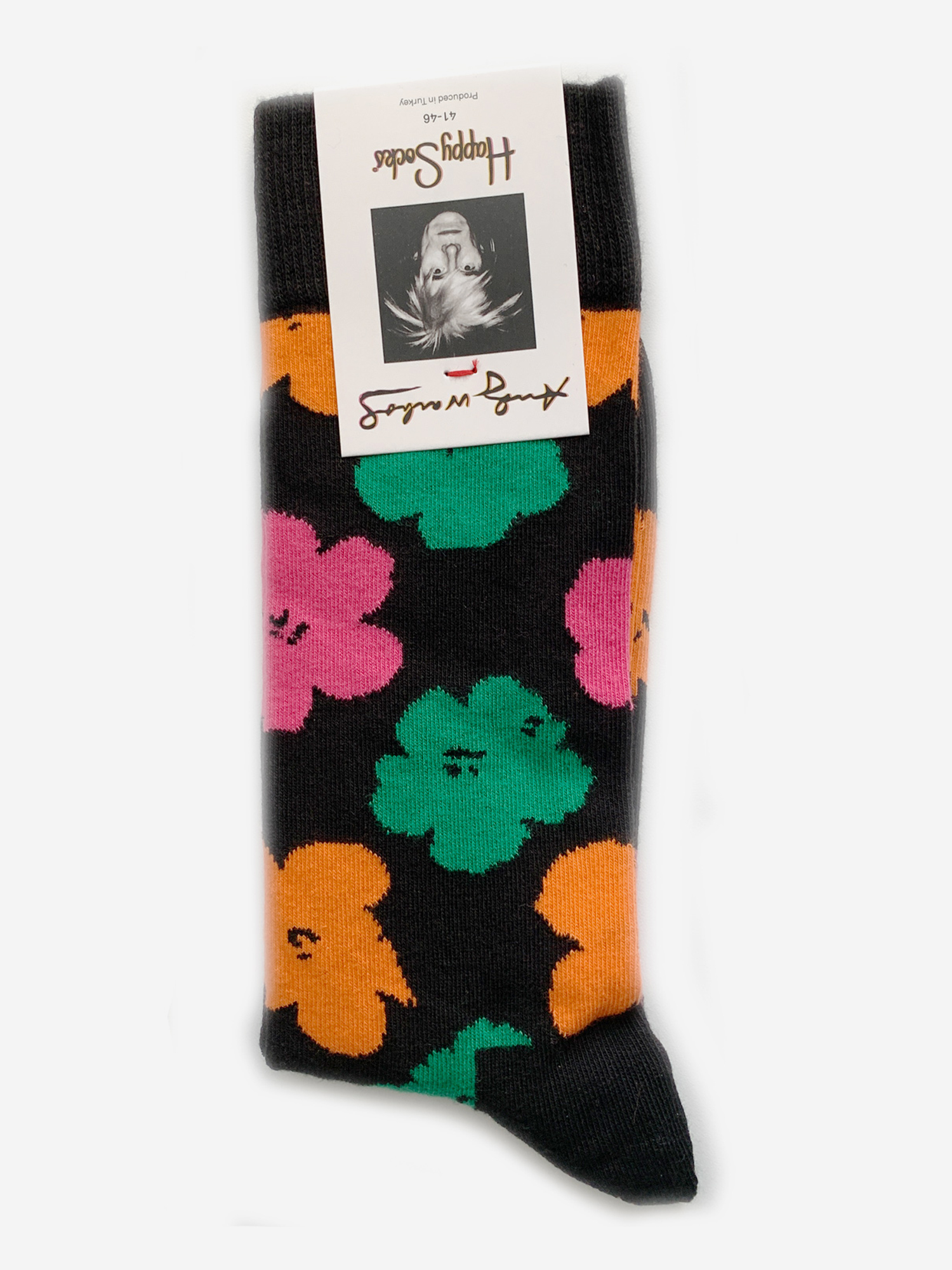 Носки с рисунками Happy Socks - Andy Warhol Flower, Черный andy warhol