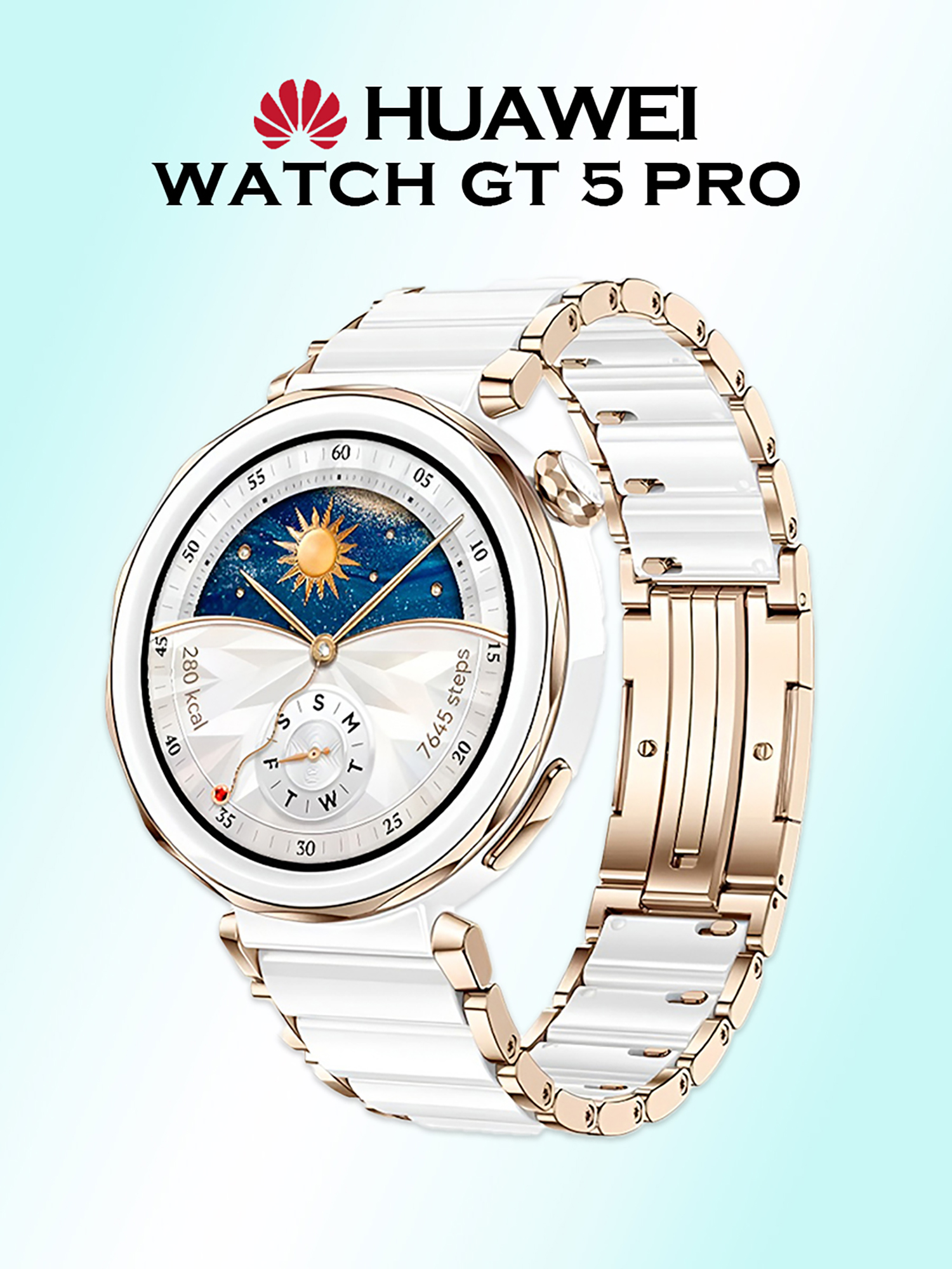 

Умные часы HUAWEI WATCH GT 5 PRO, JNA-B29, 42 мм, керамика, Белый