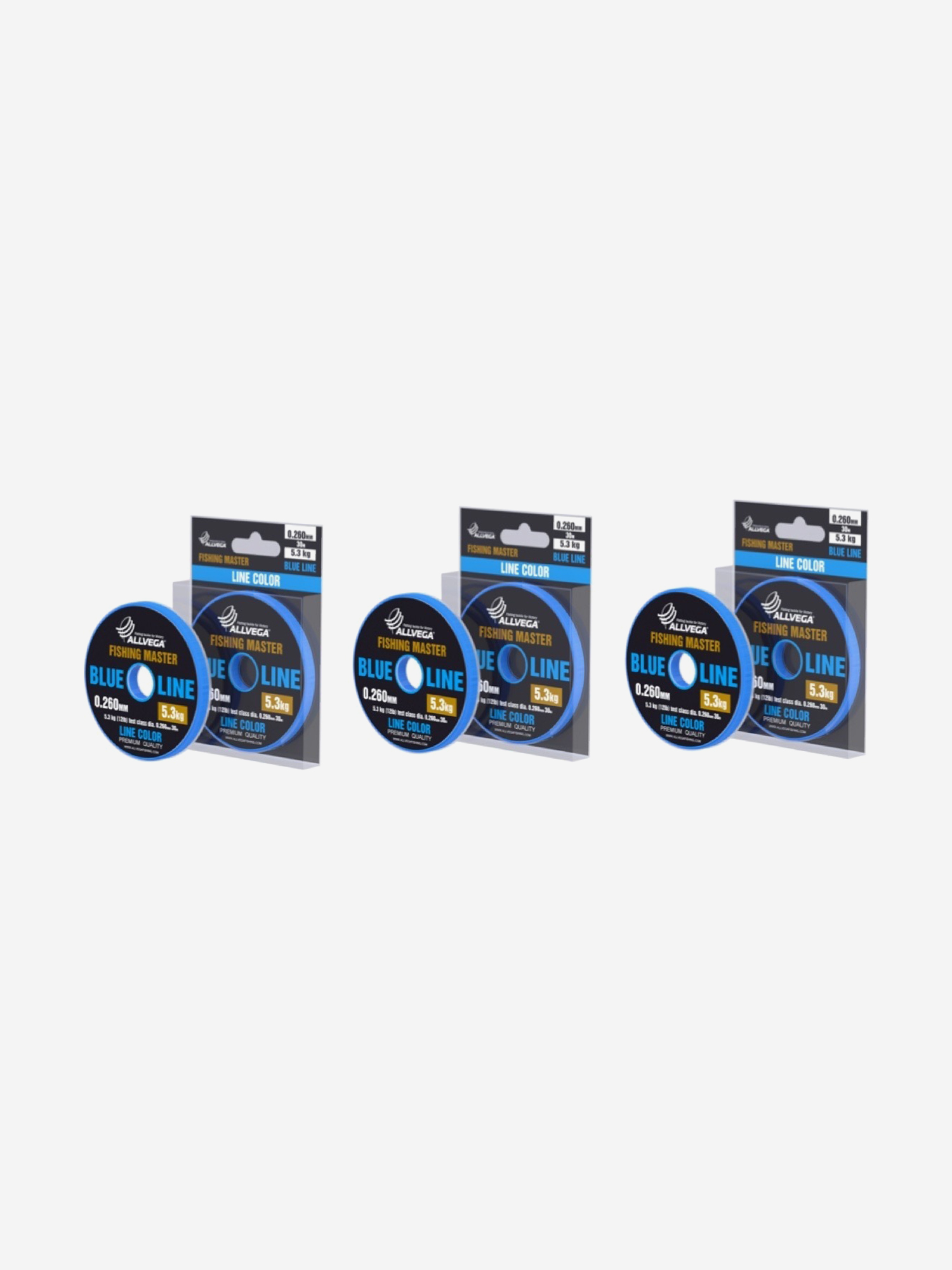 

Леска монофильная ALLVEGA "Fishing Master" 30м 0,260мм (5.3кг) голубая. Набор 3 штуки., Голубой