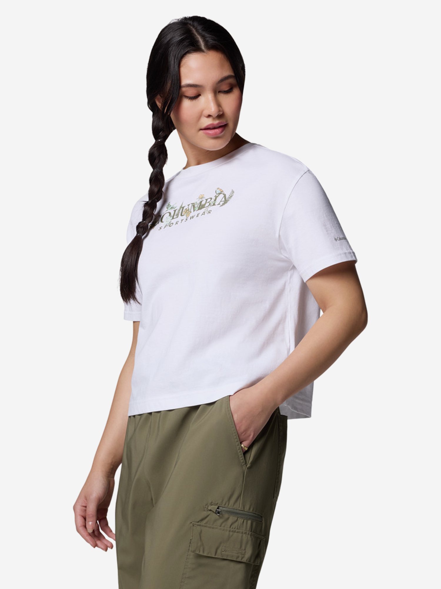 

Футболка женская Columbia Rolling Bend Graphic Relaxed Crop Ss, Белый