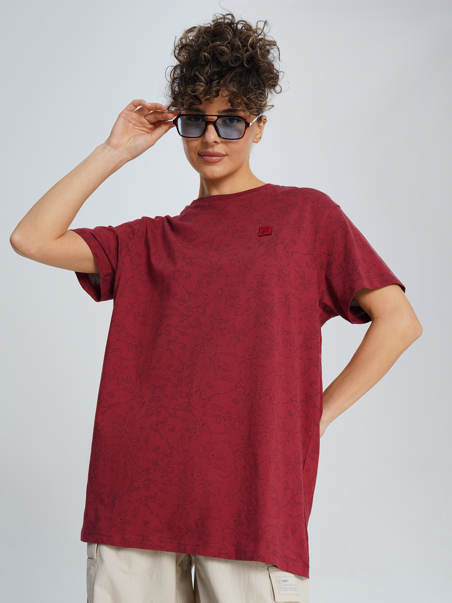 Футболка женская оверсайз FILA, Красный