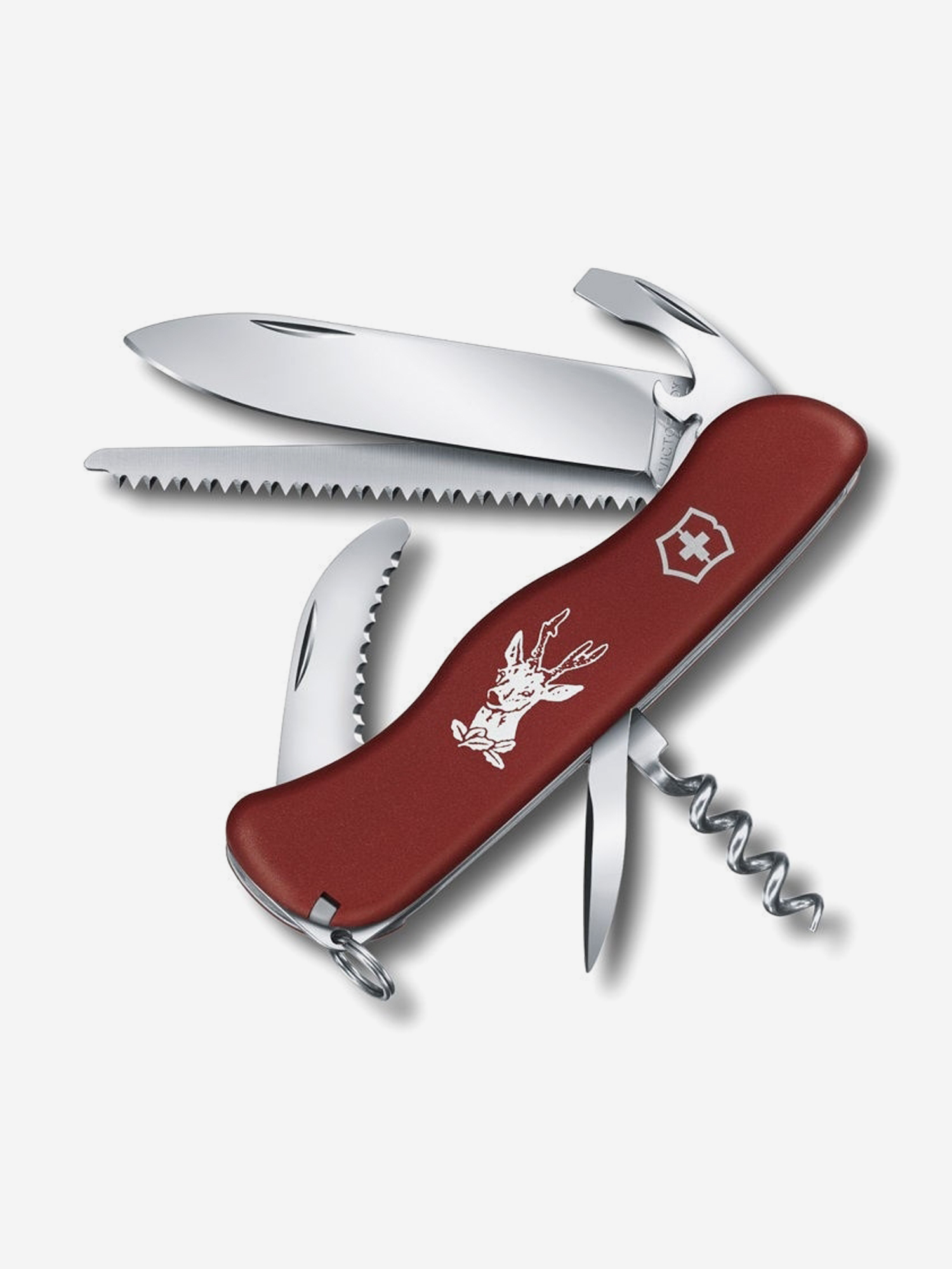Нож складной Victorinox Hunter, 111 мм, 12 функций, Красный нож victorinox equestrian 111 мм 12 функций с фиксатором лезвия красный