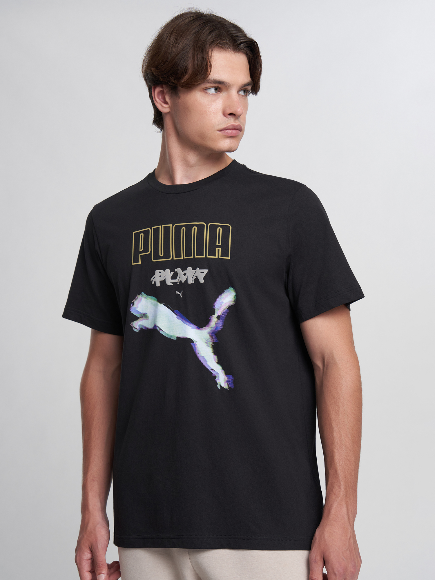 Изображение товара Футболка мужская PUMA Graphics Cyber, Черный Изображение товара Футболка мужская PUMA Graphics Cyber, Черный