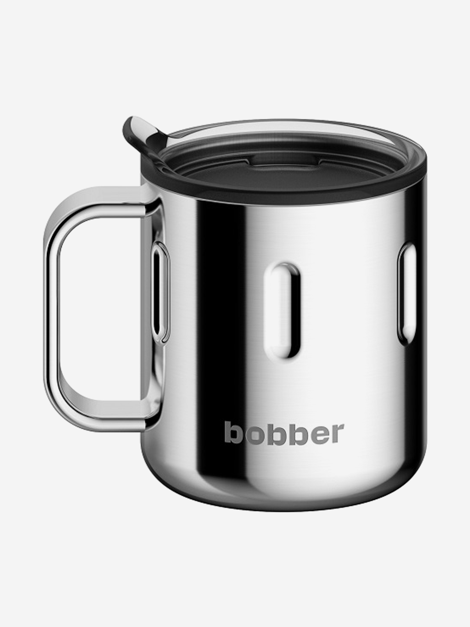 

Термокружка вакуумная BOBBER Mug 300 мл, зеркальный, тепло до 2 часов, Серебряный