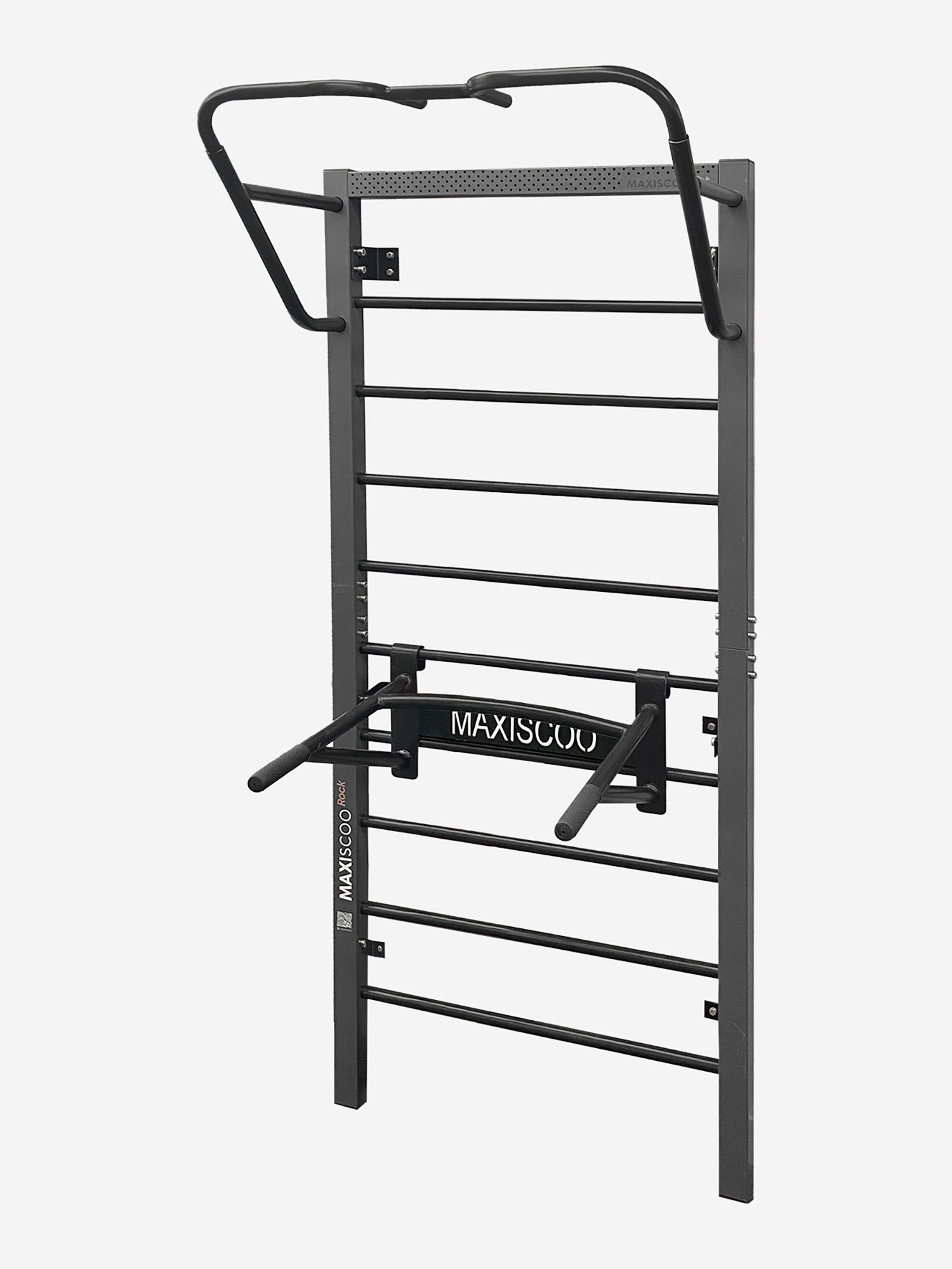 

Многофункциональная Шведская Стенка Maxiscoo Rock 230 см с Брусьями, Черный