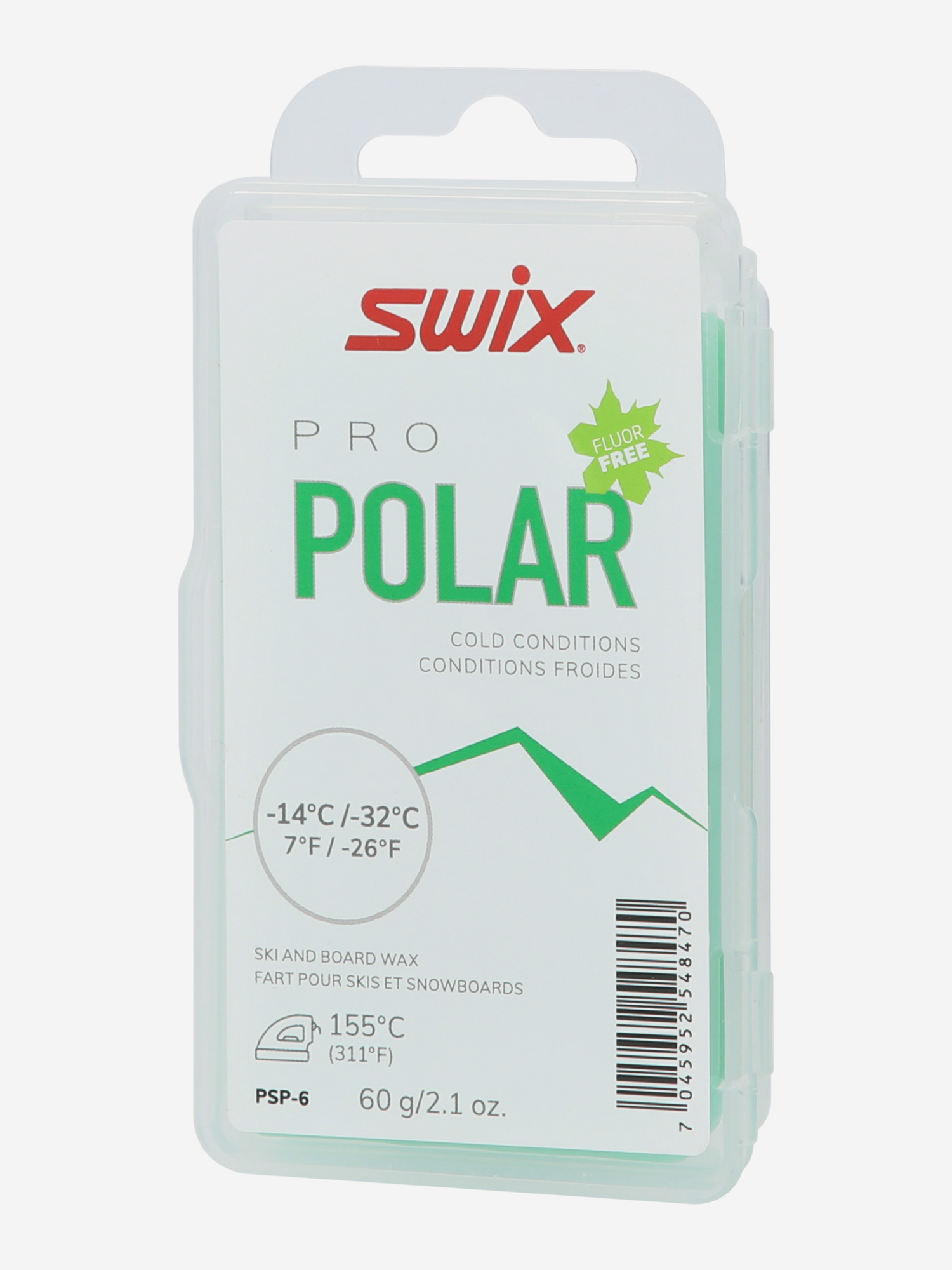 

Мазь скольжения твердая Swix PS Polar, -14°C/-32°C, 60 г, Зеленый