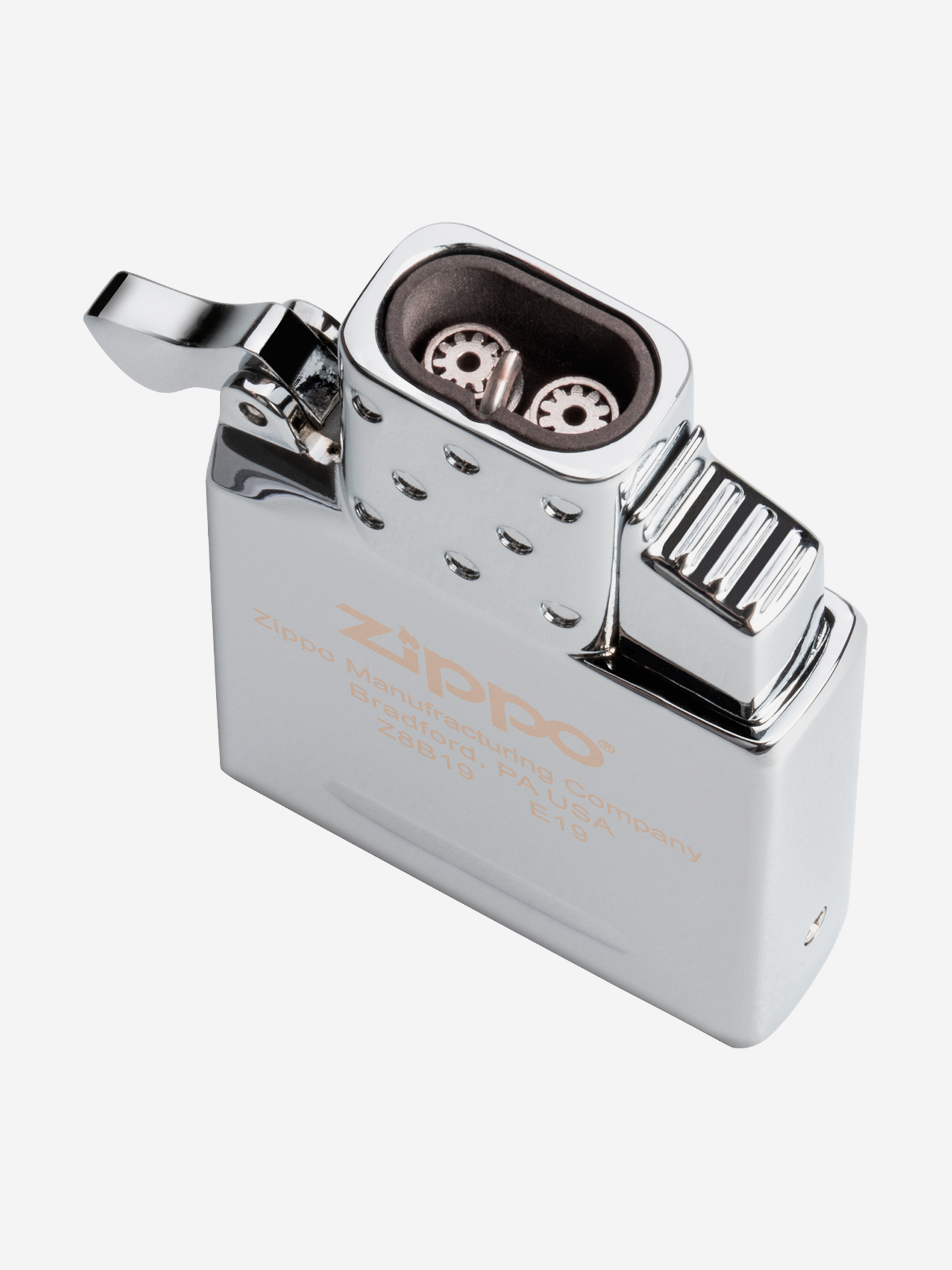 

Газовый вставной блок для широкой зажигалки ZIPPO - двойное турбо пламя, Серебряный