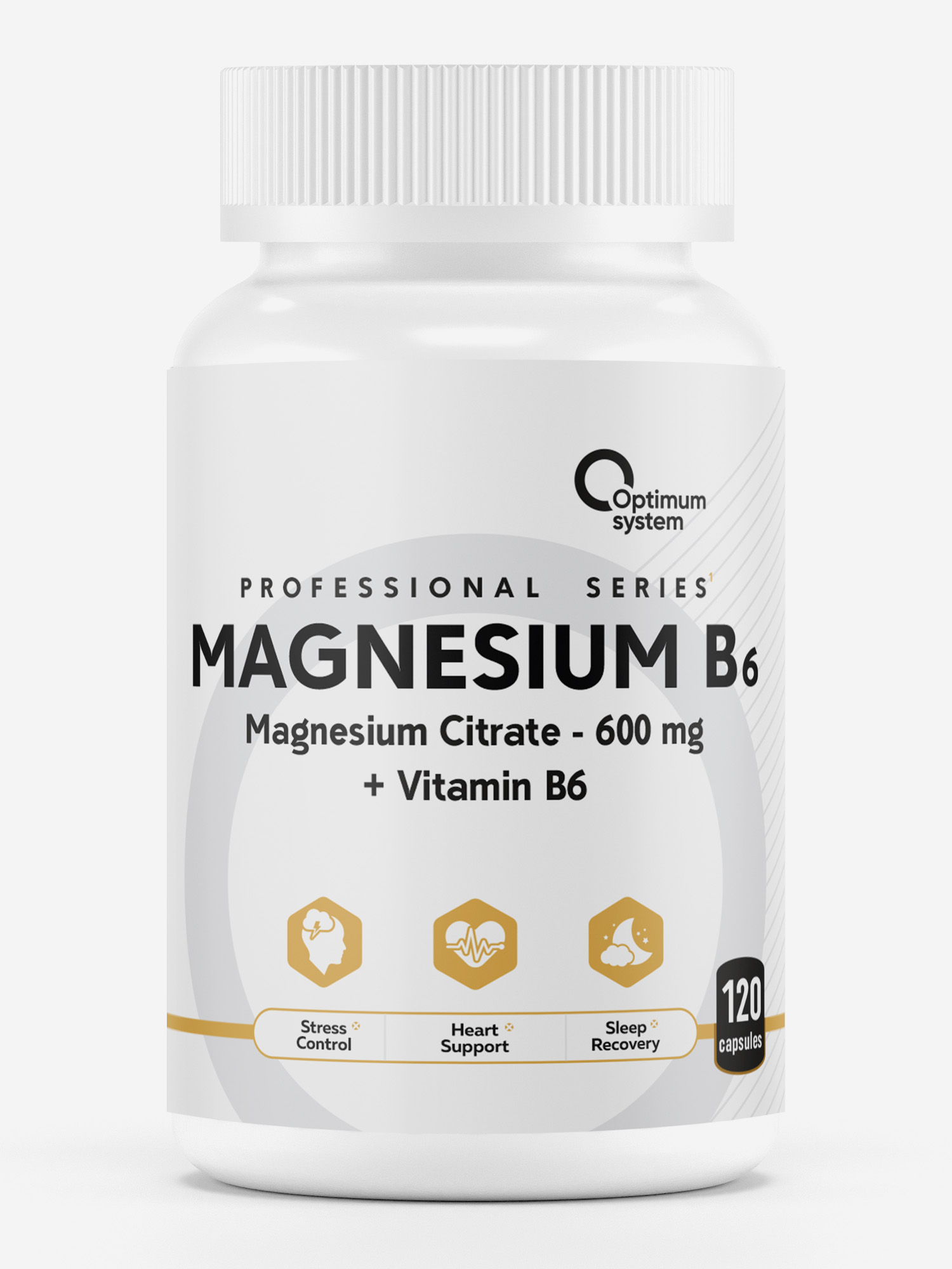 Витамины и минералы  Спортмастер Магний + В6 Optimum System, 120 капсул, Белый