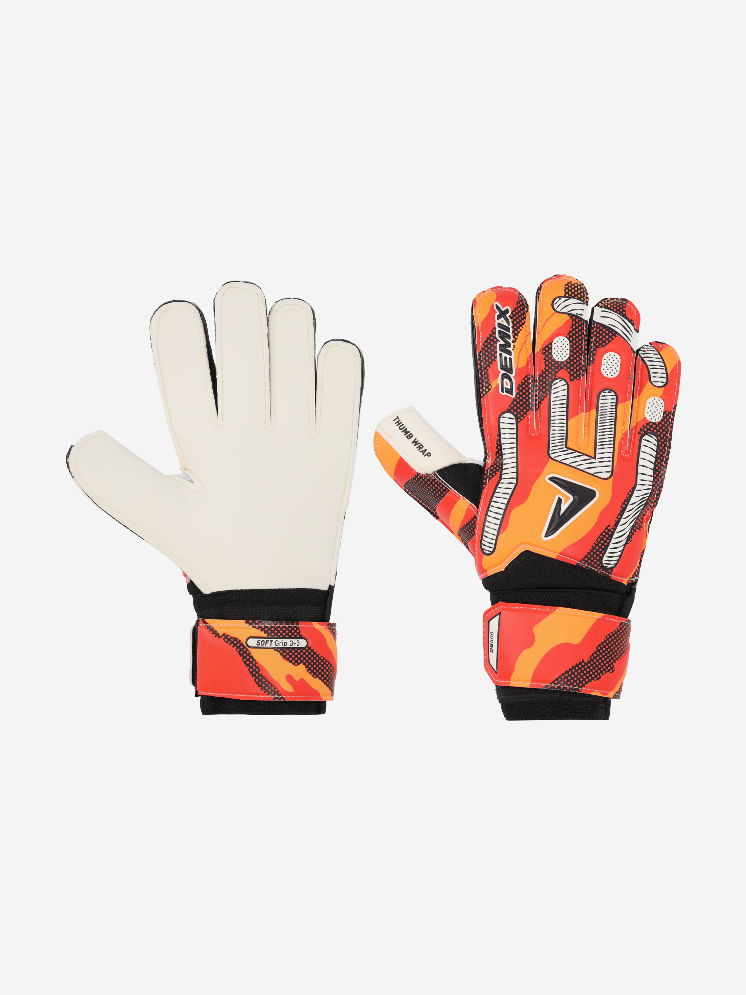 Изображение товара Вратарские перчатки Demix для футбола, натуральный латекс, липучка, взрослые