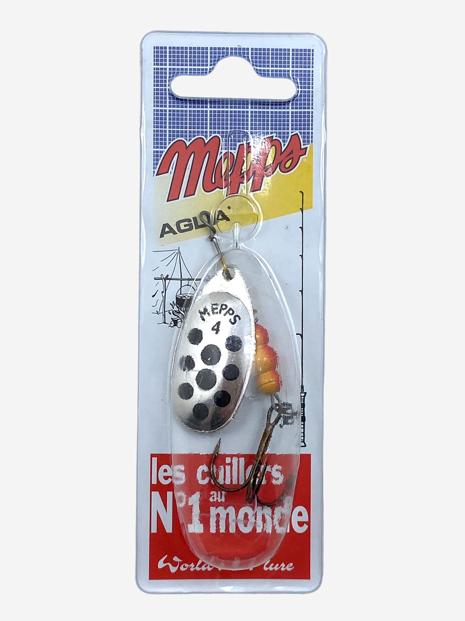 

Блесна вращающаяся MEPPS "Aglia PTS Noirs AG" №4 (9 г) блистер, Серебряный