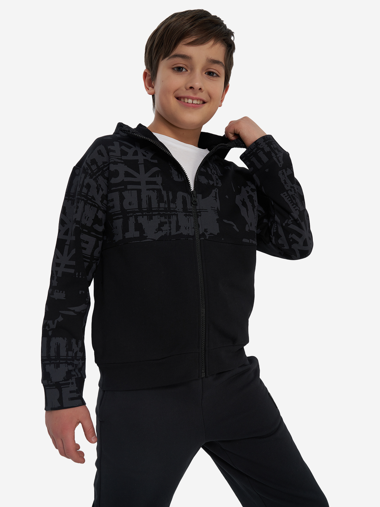 Изображение товара Толстовка для мальчиков Demix с капюшоном и молнией, спортивная, всесезонная