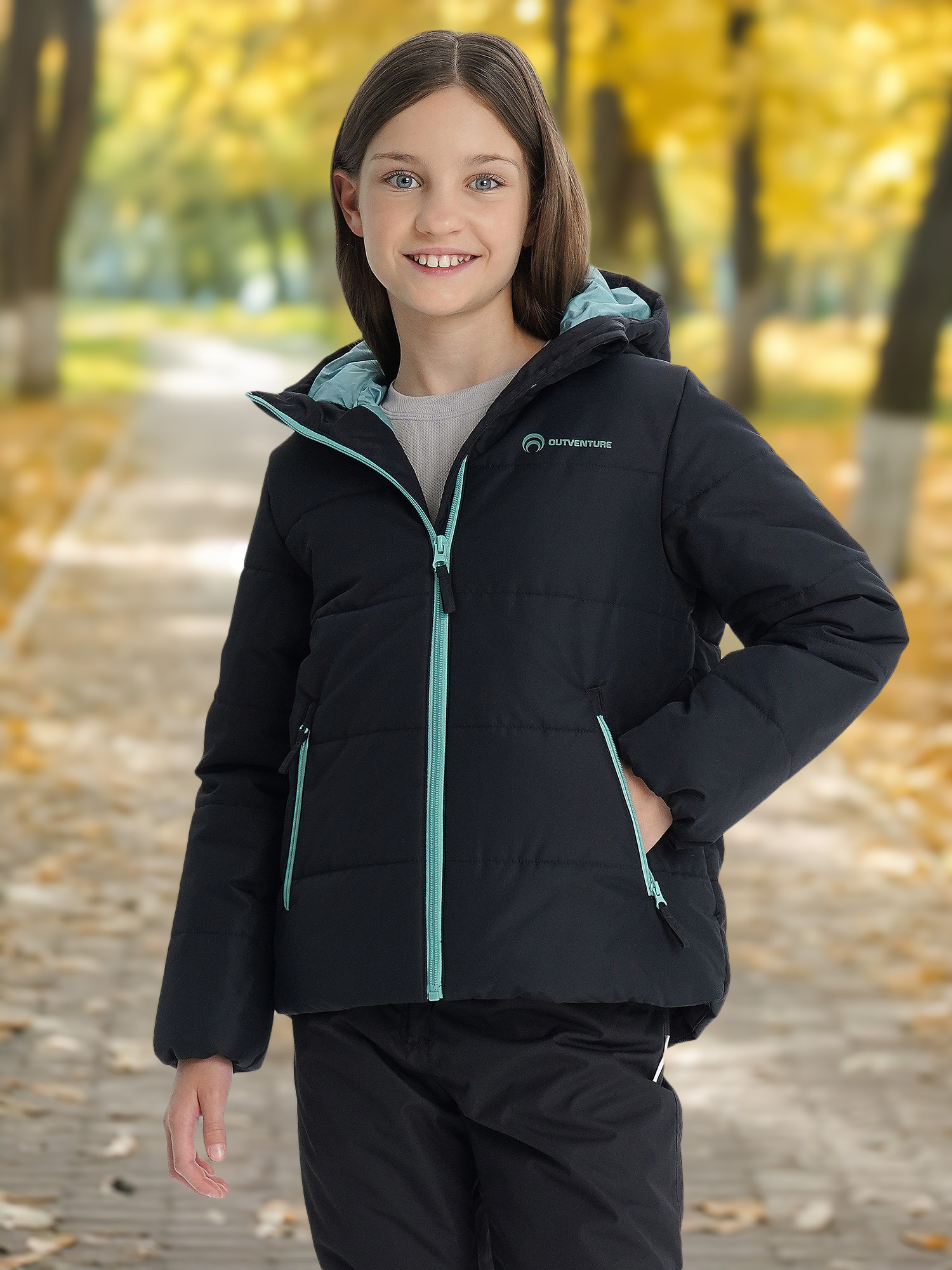 

Куртка утепленная для девочек Outventure, Черный