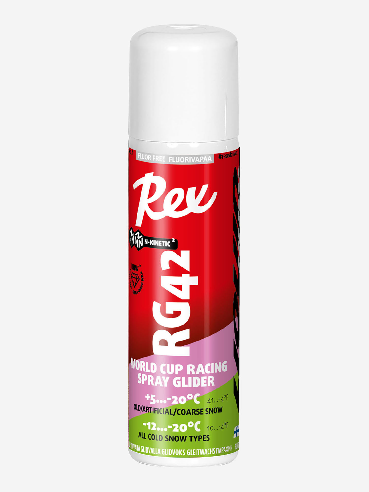 

Гоночный жидкий парафин REX RG42 Pink/Green "UHW" Spray, +5С…-20C, 150 мл, Розовый