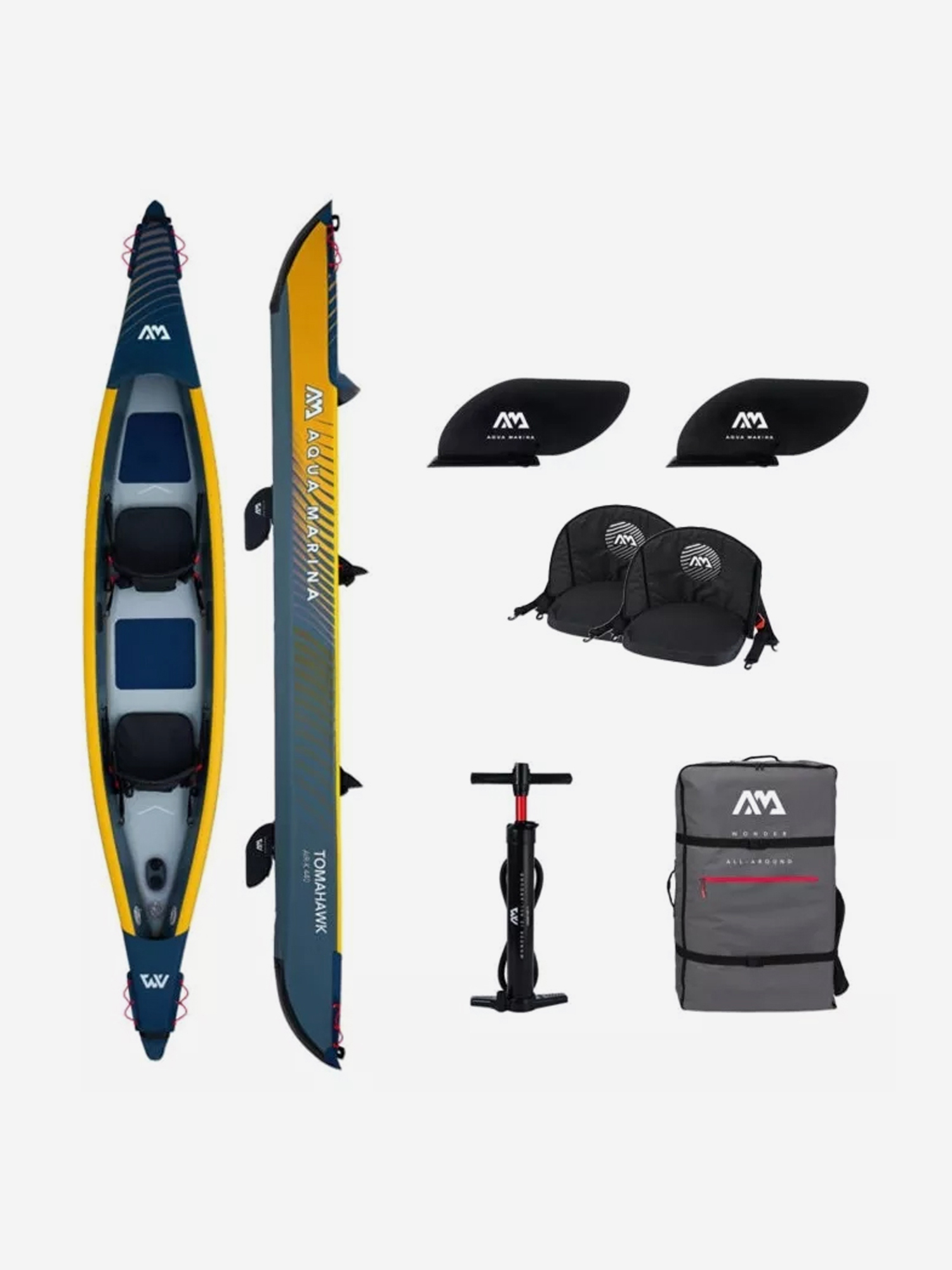 

Каяк надувной двухместный Aqua Marina Tomahawk AIR-K 440, Синий