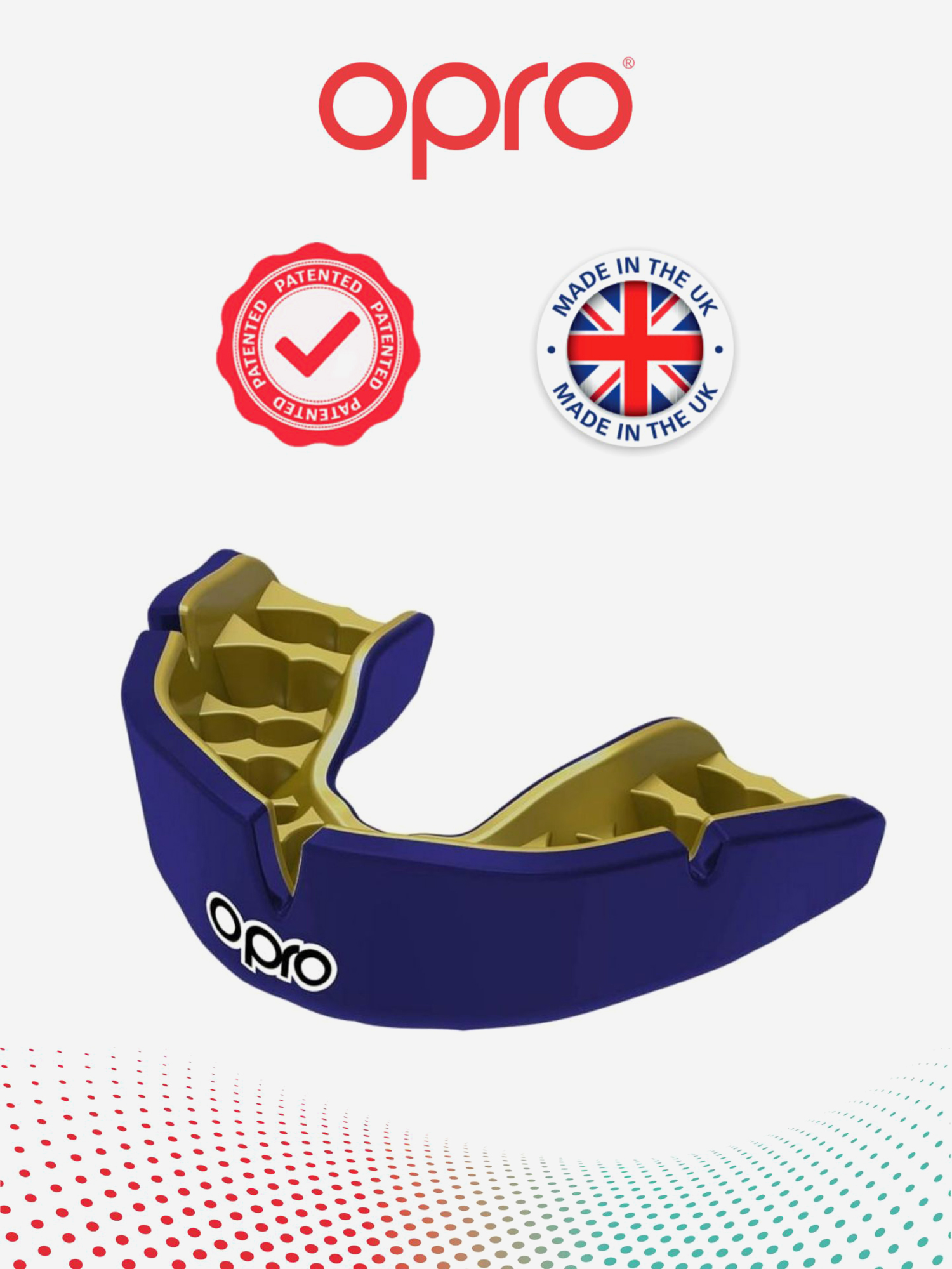 Изображение товара Боксерская капа взрослая, спортивная, защитная для зубов OPRO Instant Custom-Fit - Dark Blue/Gold, Темно-синий/Золотой