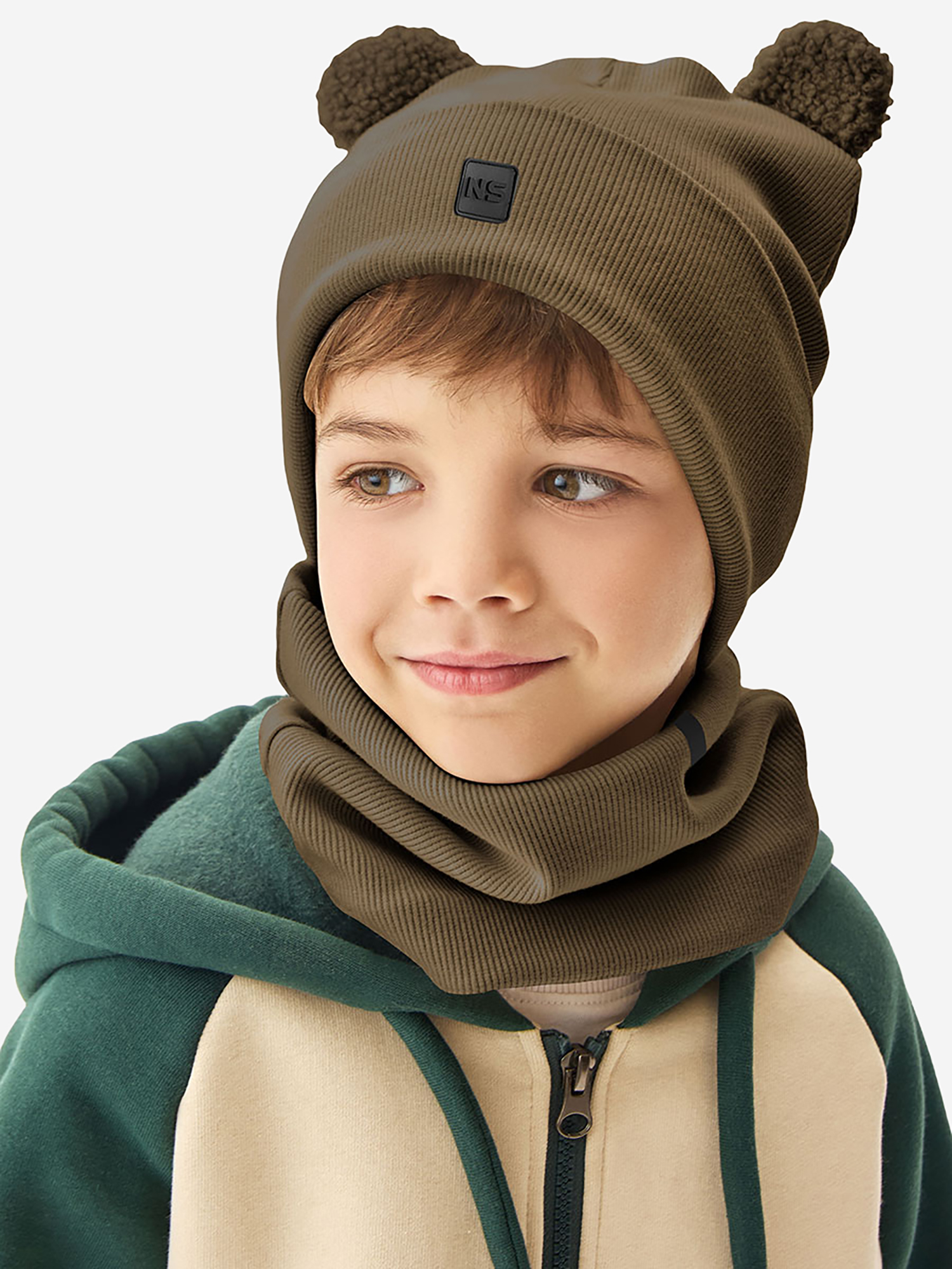 Изображение товара Комплект шапка и снуд NIKASTYLE для детей демисезонный стильный и теплый