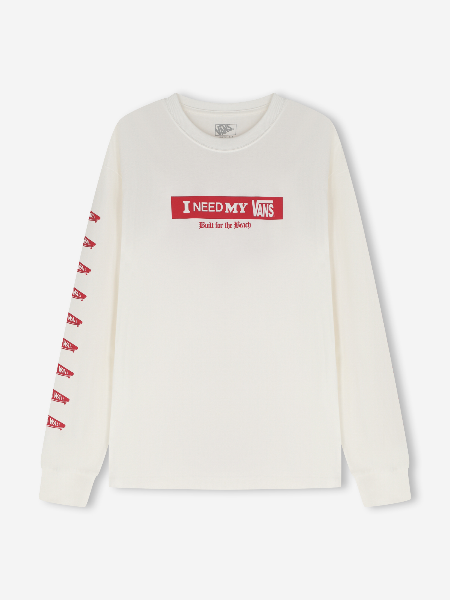 Лонгслив Vans I Need My LS, белый, арт. VN000SRDWHT1V0D
