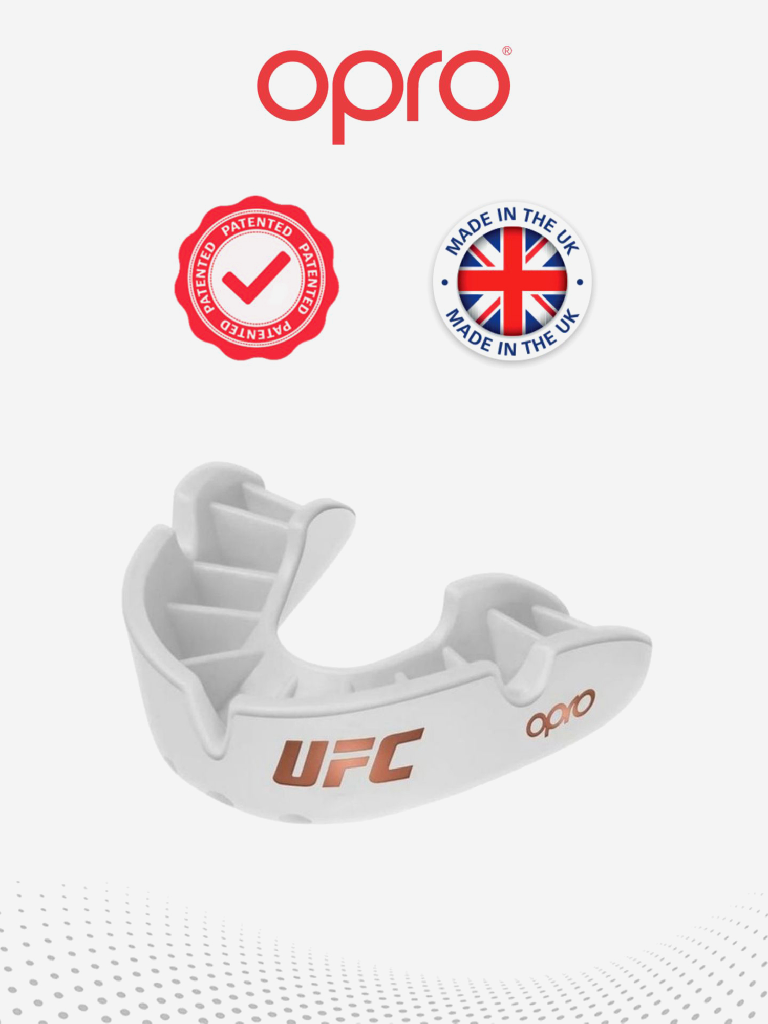 Изображение товара Боксерская капа OPRO Self-Fit Bronze UFC - White для защиты зубов