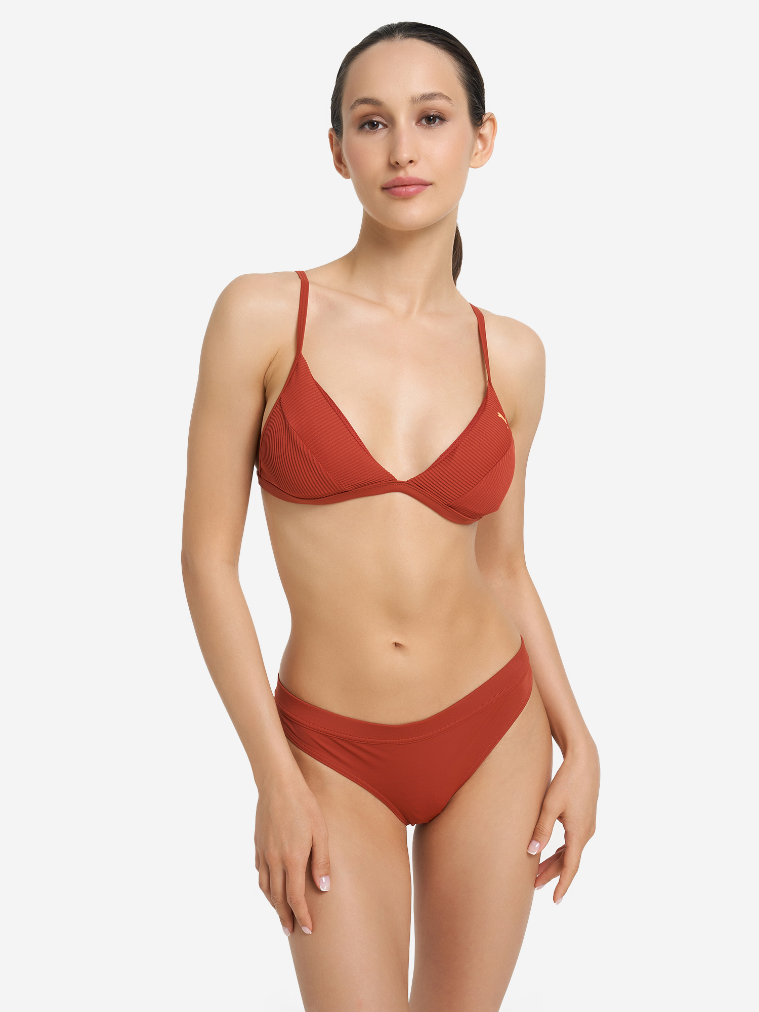 

Лиф женский PUMA Ribbed Triangle Top, Коричневый