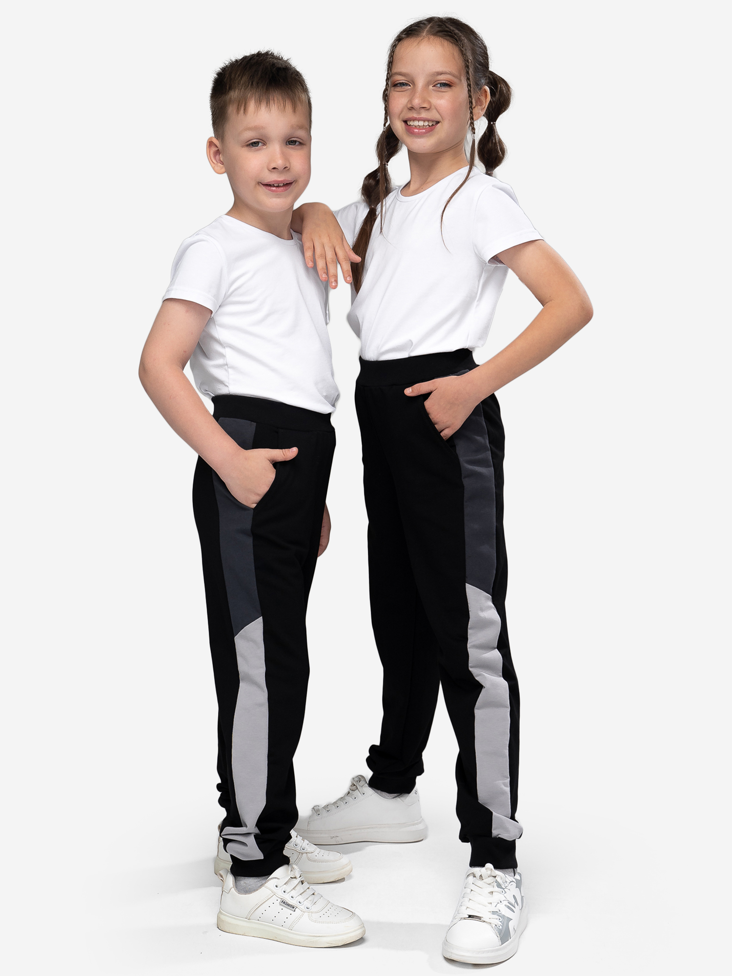 

Спортивные брюки из футера для мальчика и девочки Looklie, Черный