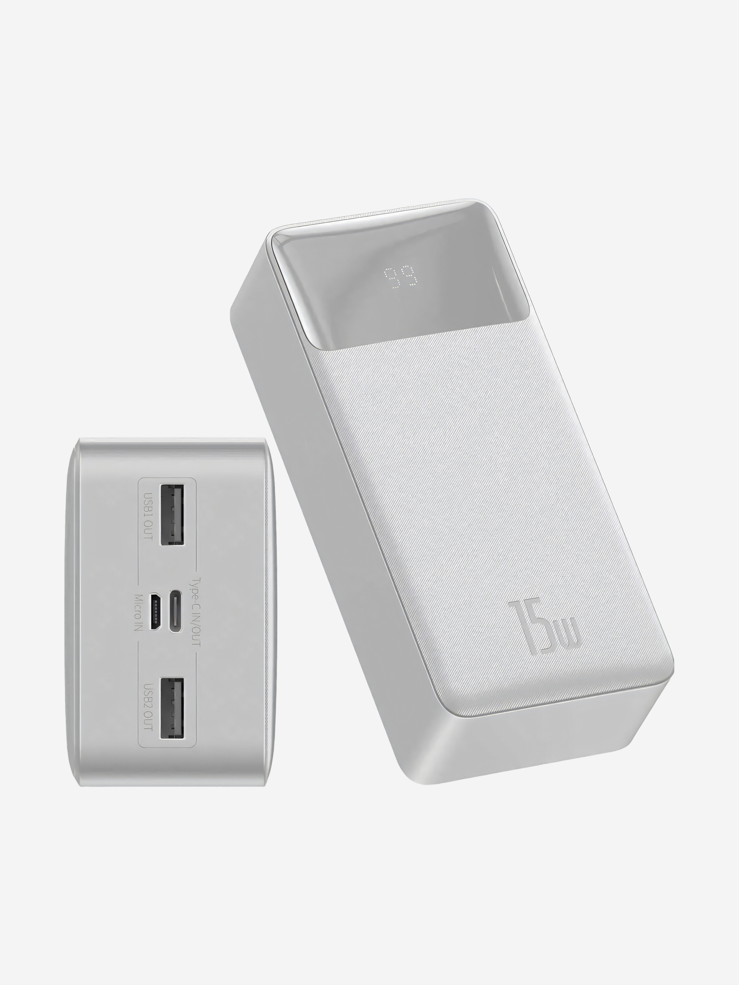 

Портативный аккумулятор Baseus Bipow PPDML-K02, белый, Белый