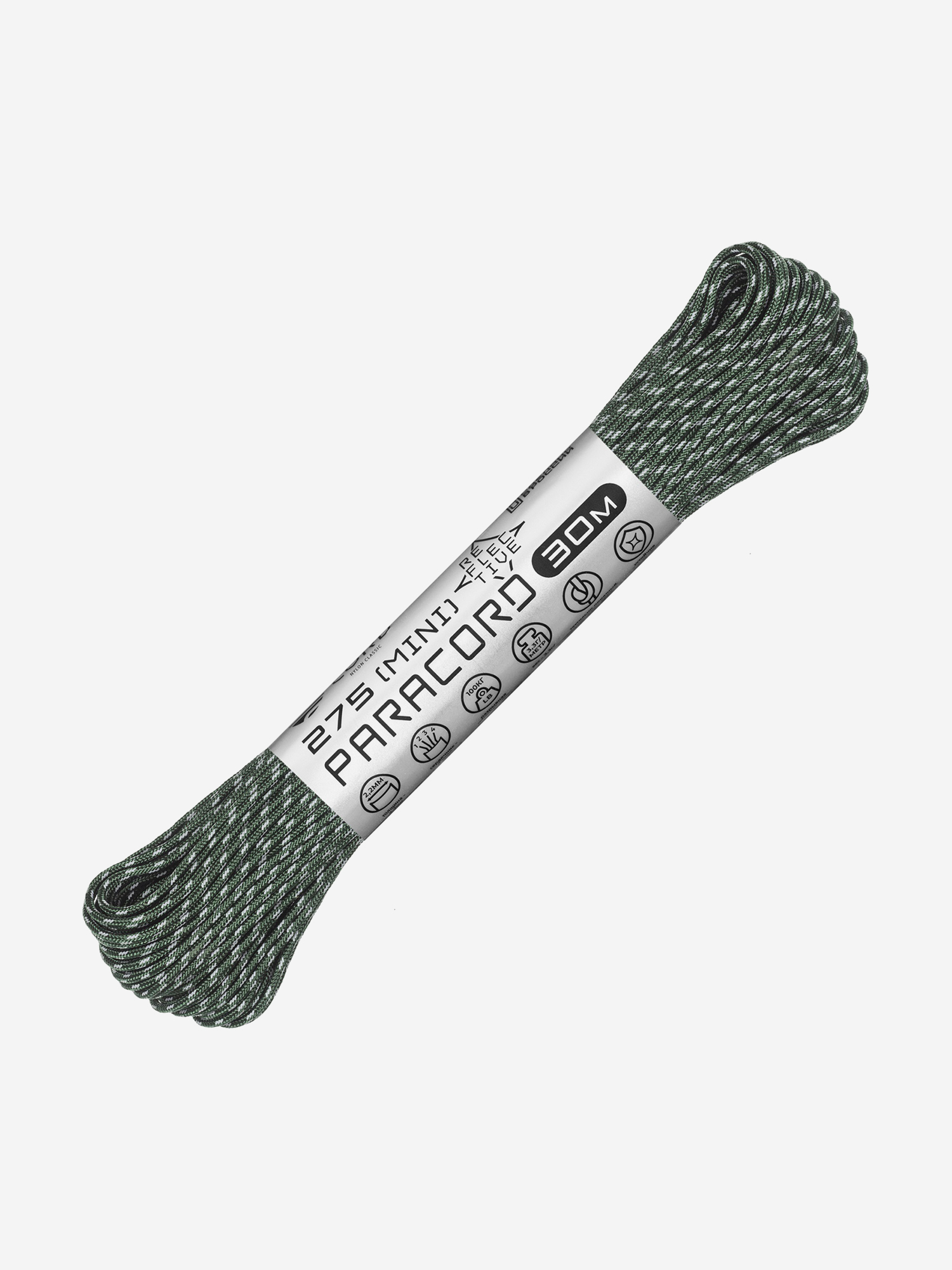 

Паракорд 275 (мини) CORD nylon 30м RUS световозвращающий (hunter), Зеленый