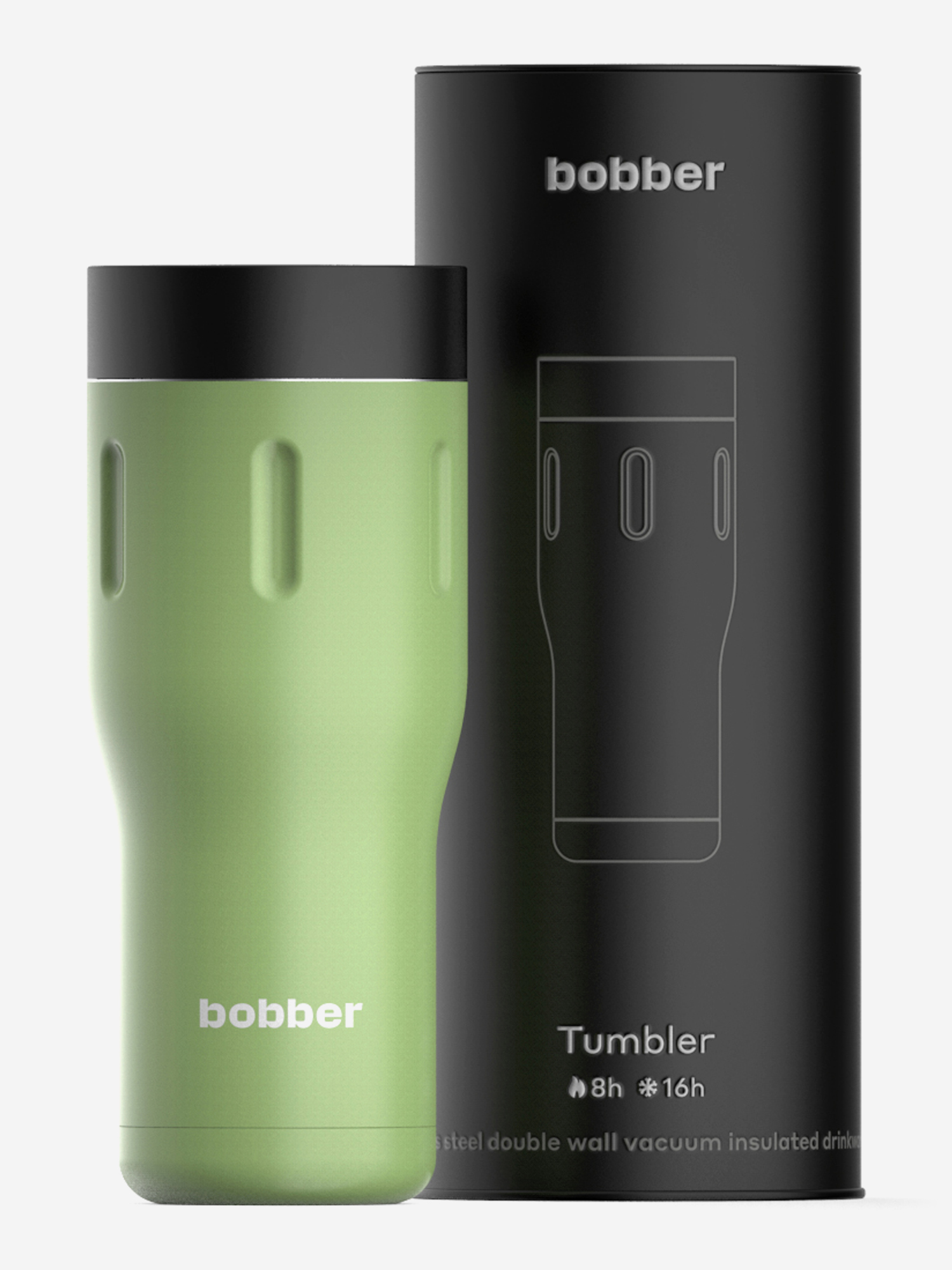 Термокружка вакуумная для напитков Tumbler BOBBER, 470 мл, Зеленый термокружка вакуумная для напитков bobber 590 мл зеленый