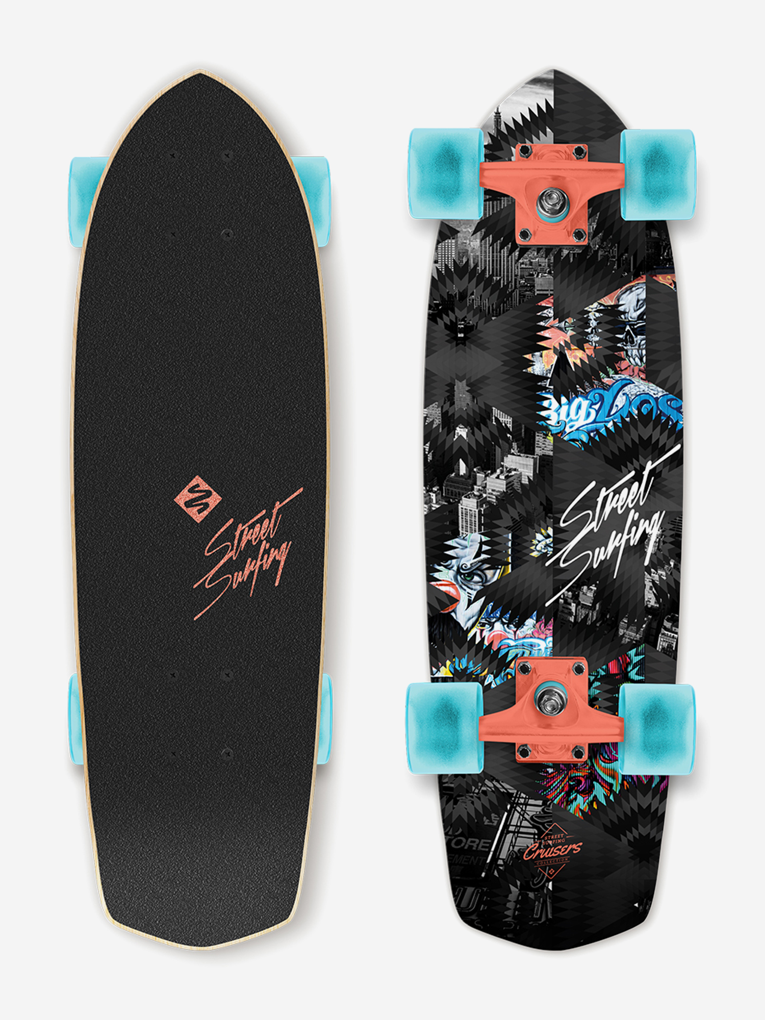 

Круизер Street Surfing Cruiser Kicktail Urban Lover 28", Черный