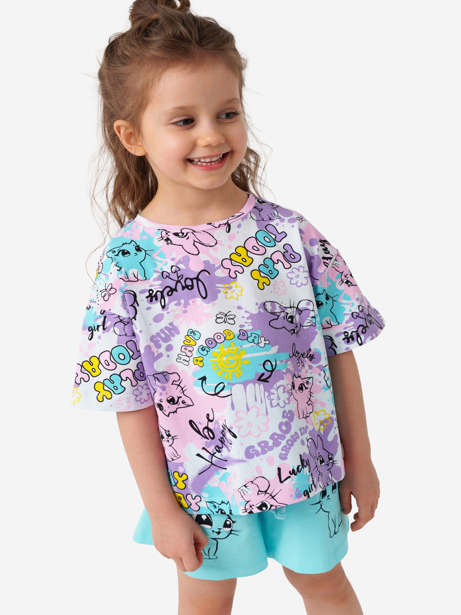 Изображение товара Футболка для девочки PlayToday, хлопок 95%