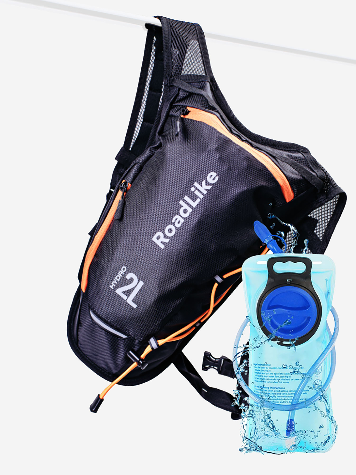 Рюкзак с гидросистемой RoadLike Hydro Sport, черный, Черный рюкзак с гидратором