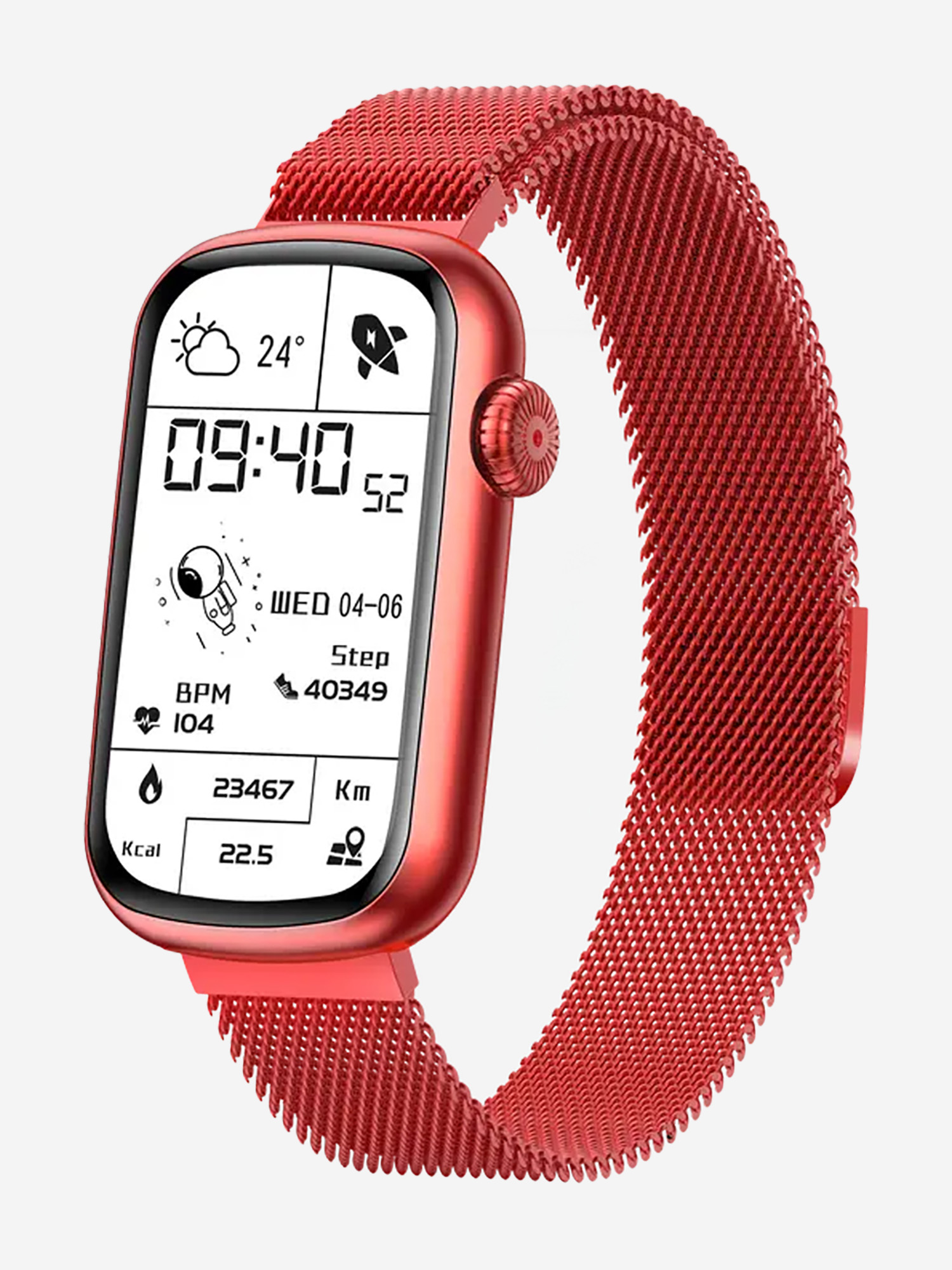 

Смарт-часы CheckME Smart CMSHM08RR с секундомером, счетчиком калорий, мониторингом сна, Красный