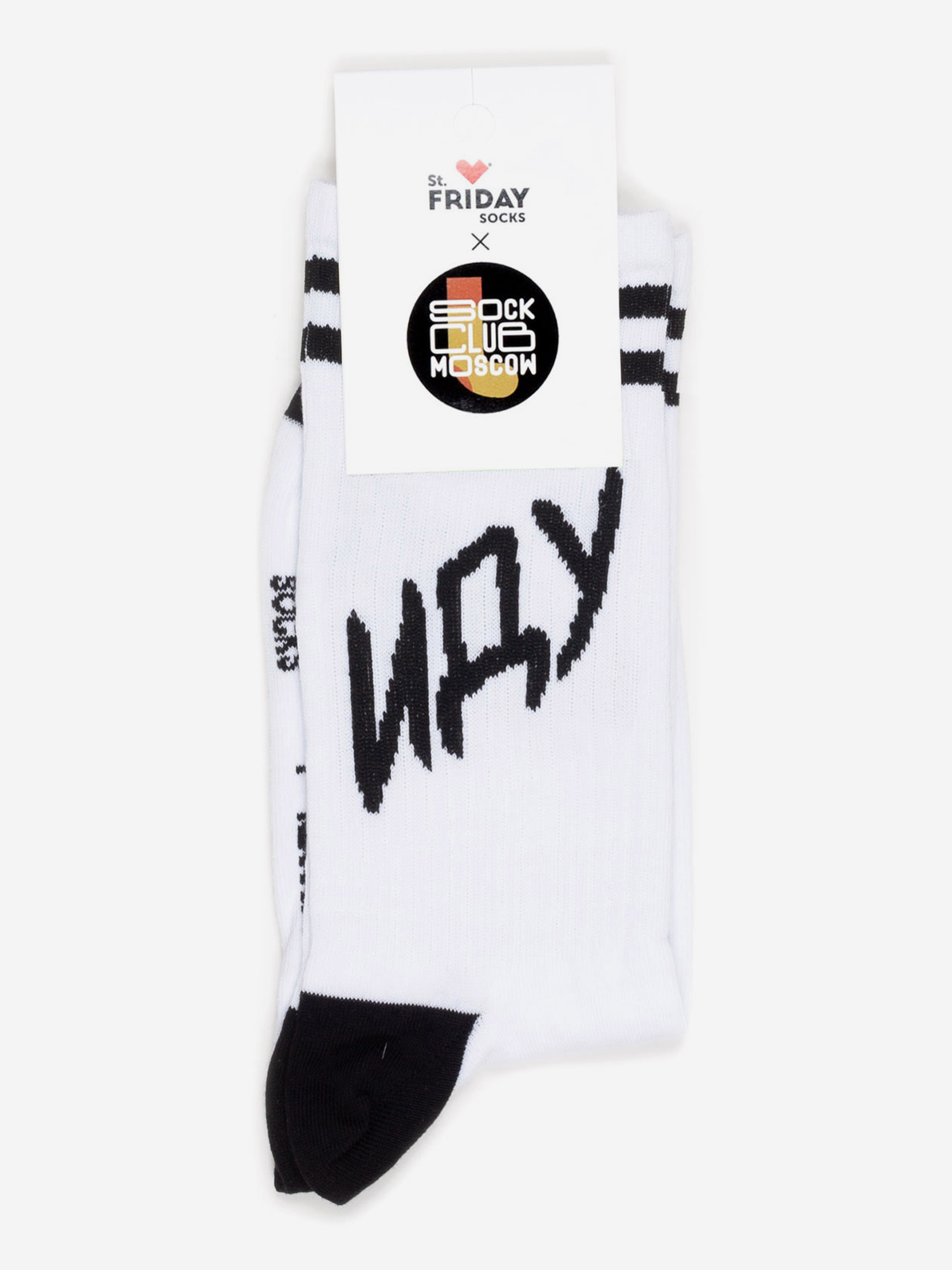 

Носки спортивные с надписями St.Friday Socks x Sock Club Moscow, Иду шагаю, Белый