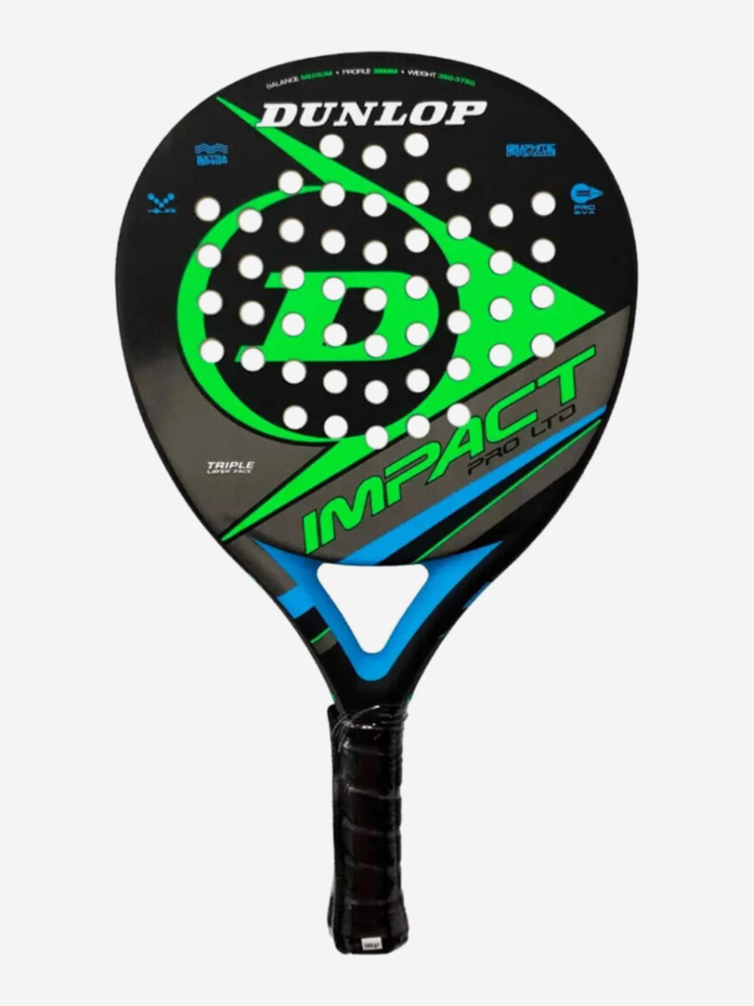Изображение товара Ракетка для падела Dunlop Impact Pro HL Green Черный/зеленый/синий
