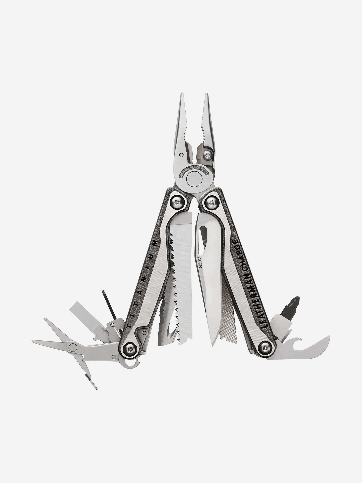 Ножи и инструменты  Спортмастер Мультиинструмент складной Leatherman Charge Plus TTi, 19 функций, чехол, Серебряный